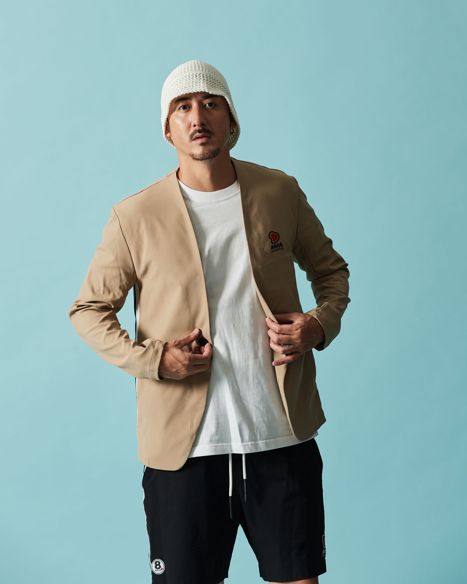 ☆先行予約☆muta MARINE × ACANTHUS / スウィートノーカラージャケット / sweet no collar jacket / BEIGE 【MA2625】