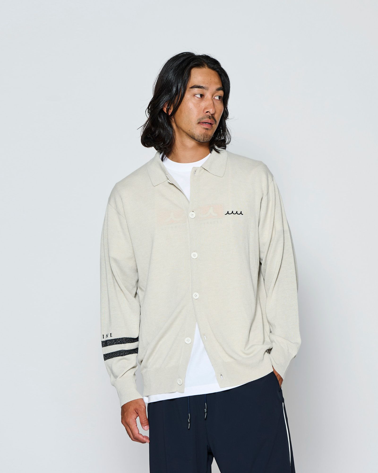 ☆先行予約☆muta MARINE × ACANTHUS  / ニットカーディガン / muta knit cardigan / LIGHT BEIGE【MA2725】