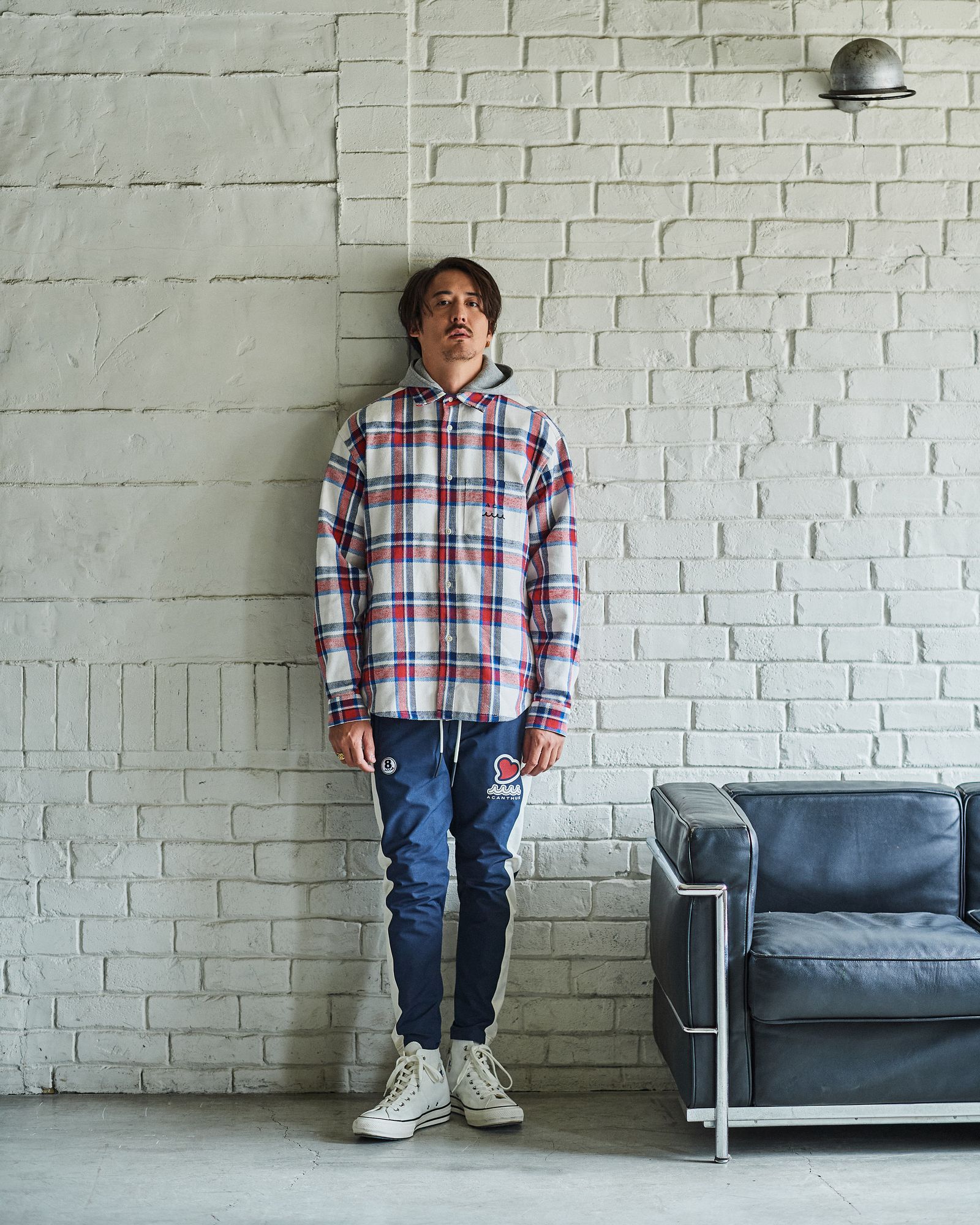 ☆先行予約販売2025年8月下旬～9月下旬頃入荷予定☆ ACANTHUS × muta MARINE / muta Hooded Flannel Shirts / シャツジャケット / WHITE 【MA2532】