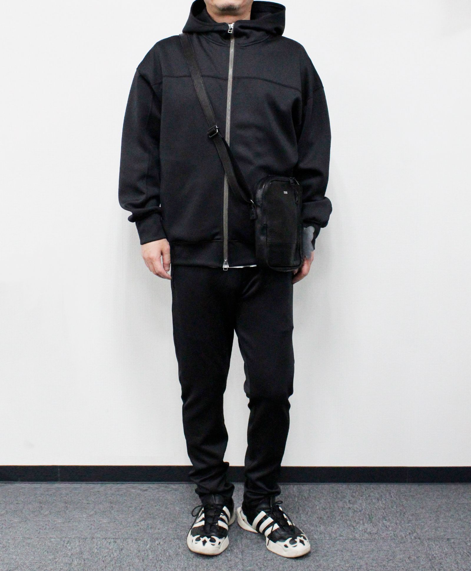 ダンボールニット ジップパーカー / ブラック [86006]