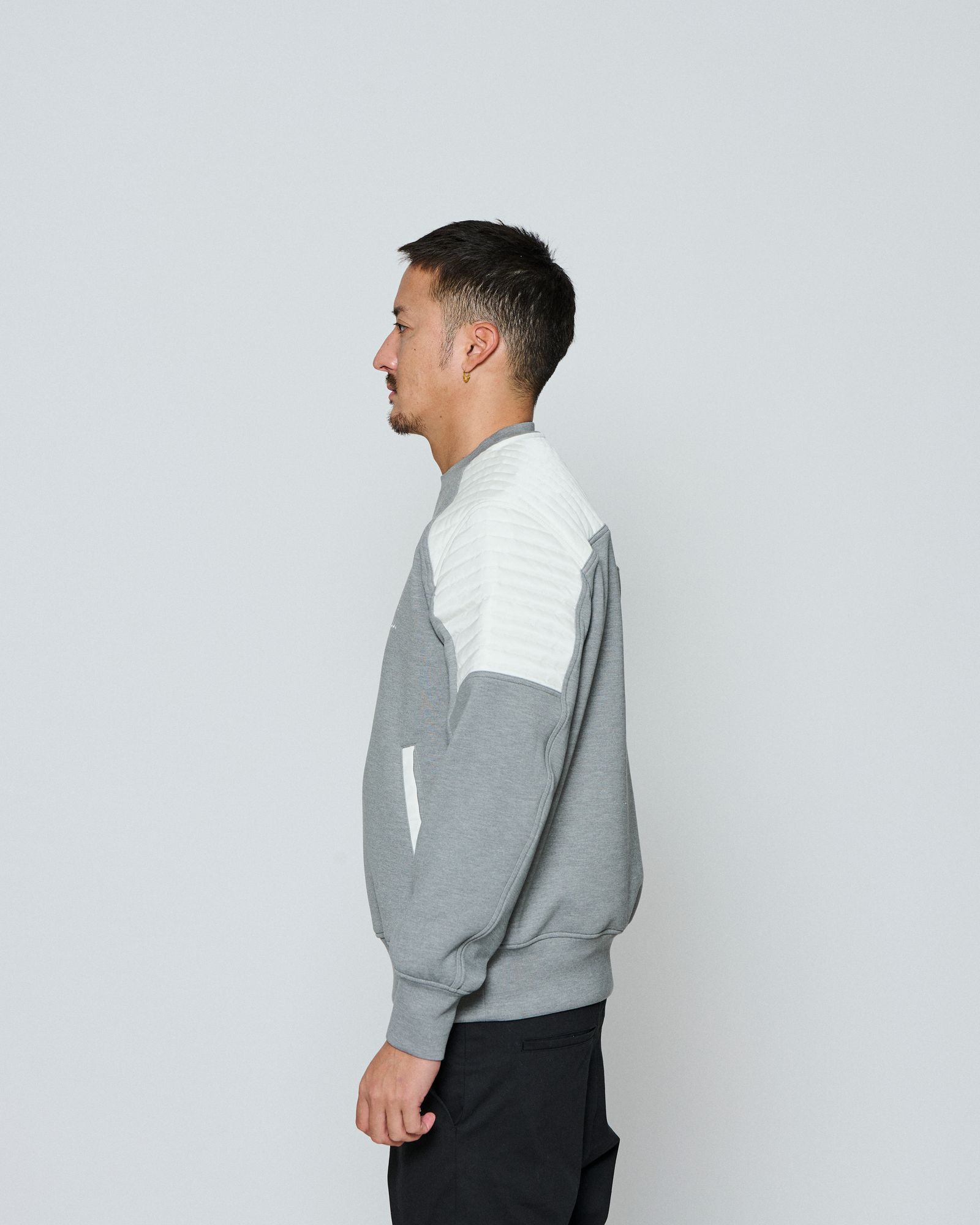 ☆先行予約☆ muta MARINE × ACANTHUS / バイカークルーネック / Double-knit Biker Crew Neck / GREY 【MA2666】