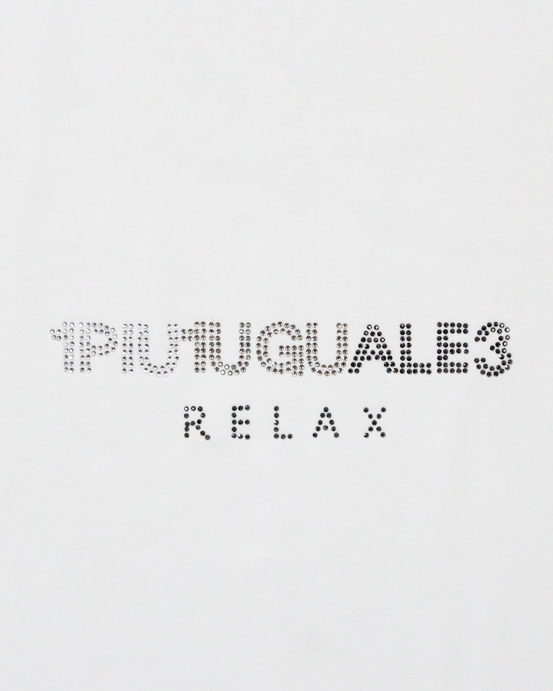 1PIU1UGUALE3 RELAX × PEANUTS / スヌーピー ラインストーン半袖Tシャツ / ホワイト【UST-26095】