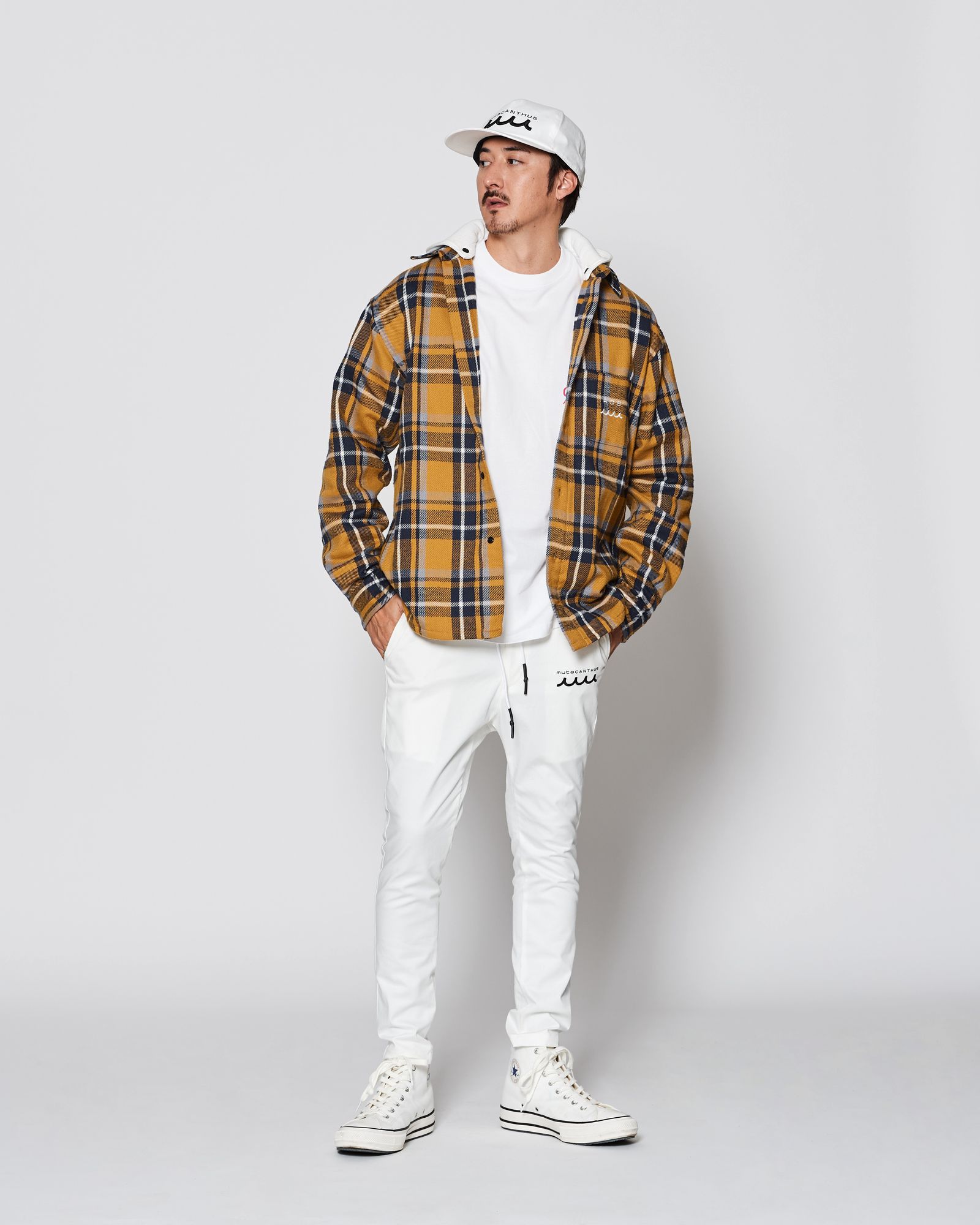 ☆先行予約販売2025年8月下旬～9月下旬頃入荷予定☆ ACANTHUS × muta MARINE / muta Hooded Flannel Shirts / シャツジャケット / YELLOW 【MA2532】