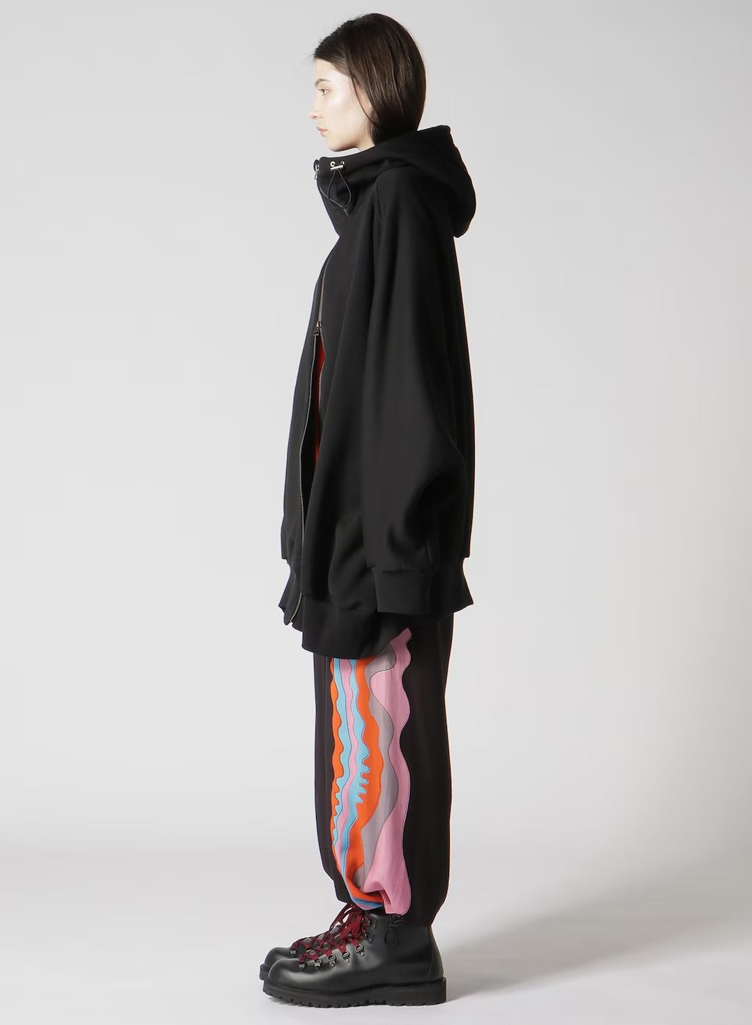 HEAVY LINING DOUBLE ZIPPER HOODIE / BLACK [GJ-T19-032-2]