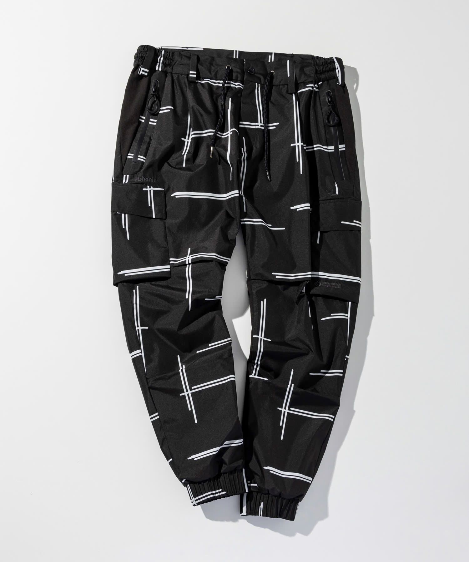 ☆先行予約☆1PIU1UGUALE3 RELAX × +phenix / ルーズカーゴパンツ / WINDSTOPPER プロダクト by GORE-TEX LABS /ウィンドストッパー / ゴアテックス / ブラック×ホワイト【USB-26132】