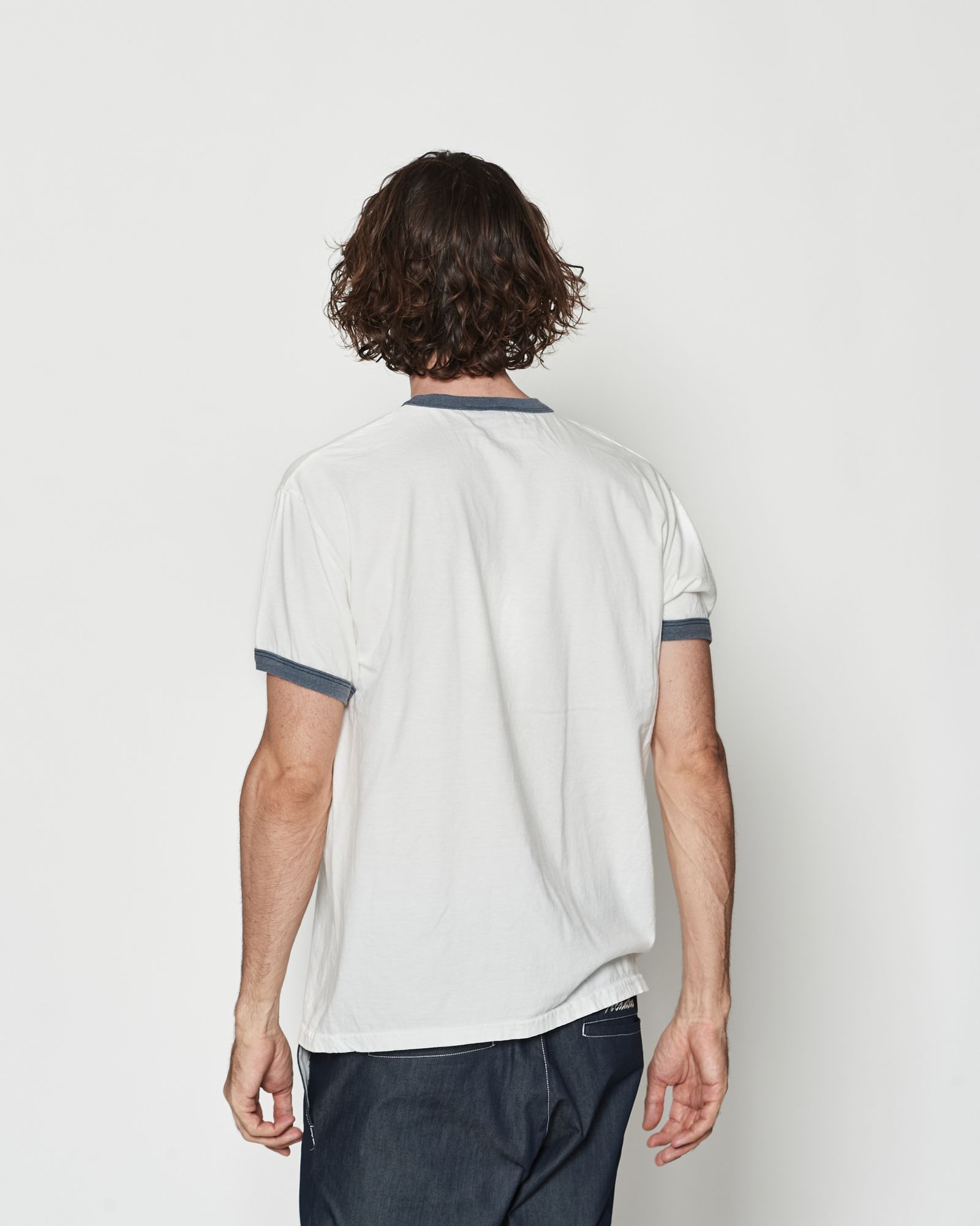 ☆先行予約☆ カレッジロゴリンガーTシャツ  / Aging College Logo Ringer Tee / WHITE NAVY【CT2607】