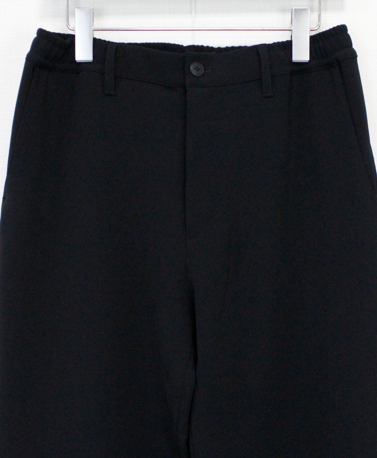 梳毛トップ調ダブルクロス リラックスワイドパンツ / ブラック [66004]