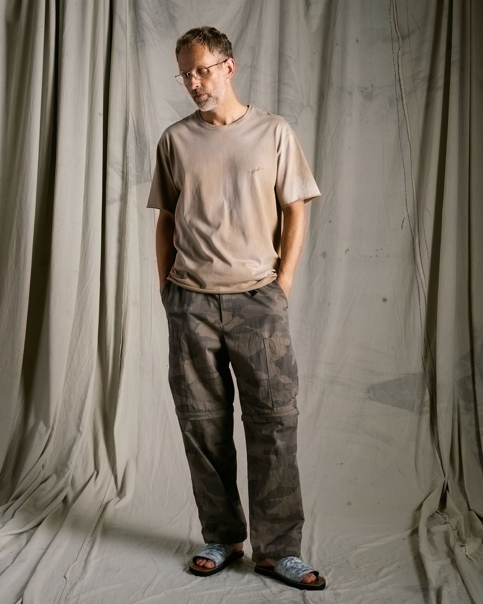 ☆先行予約☆ wjk  / フェードカットオフ半袖Tシャツ / fade cut-off S/S / fade beige 【7154 lj93k】