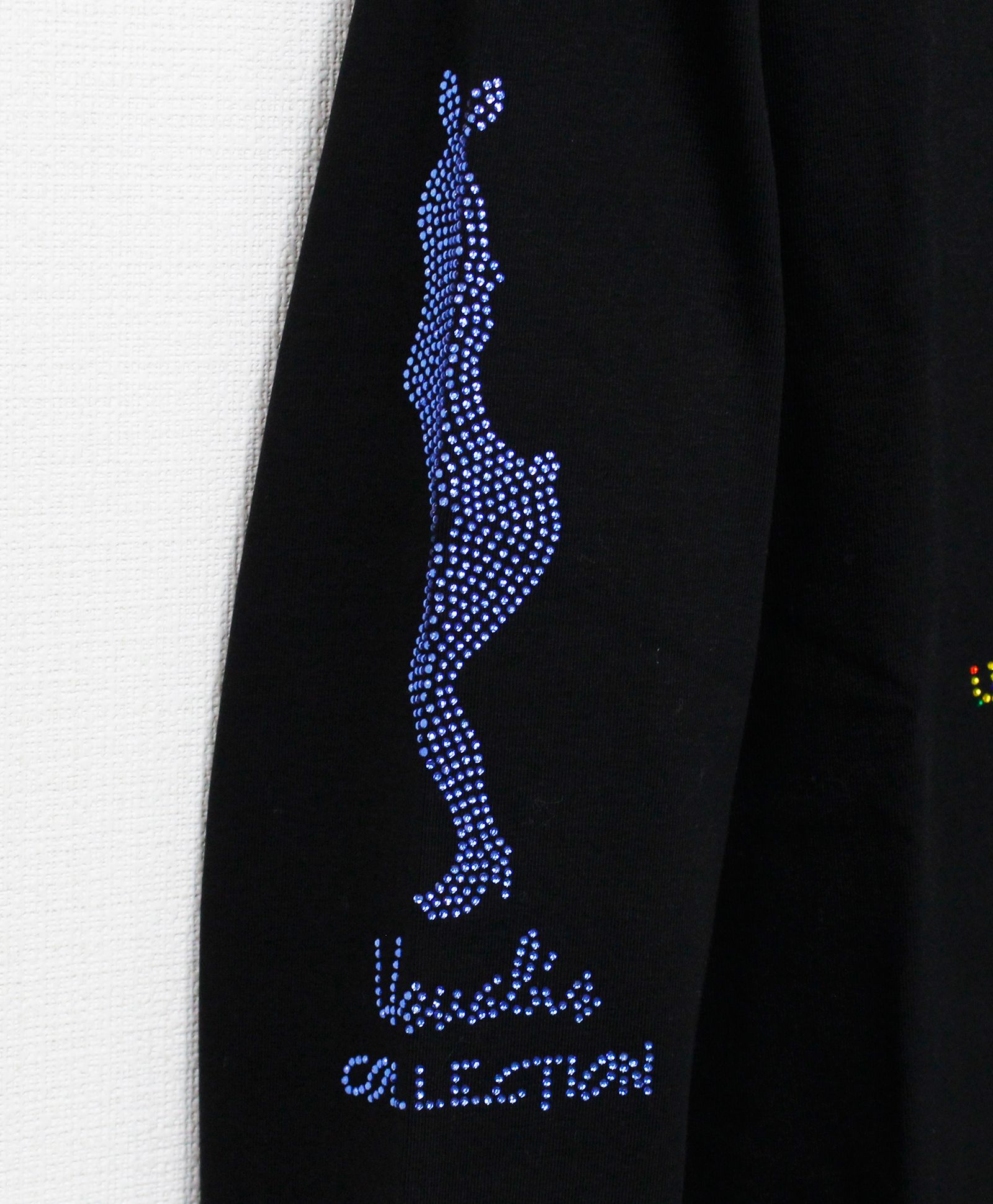 ラインストーン『GORGEOUS』 L/S Tシャツ / ロンT / ブラック [UC52-N545]