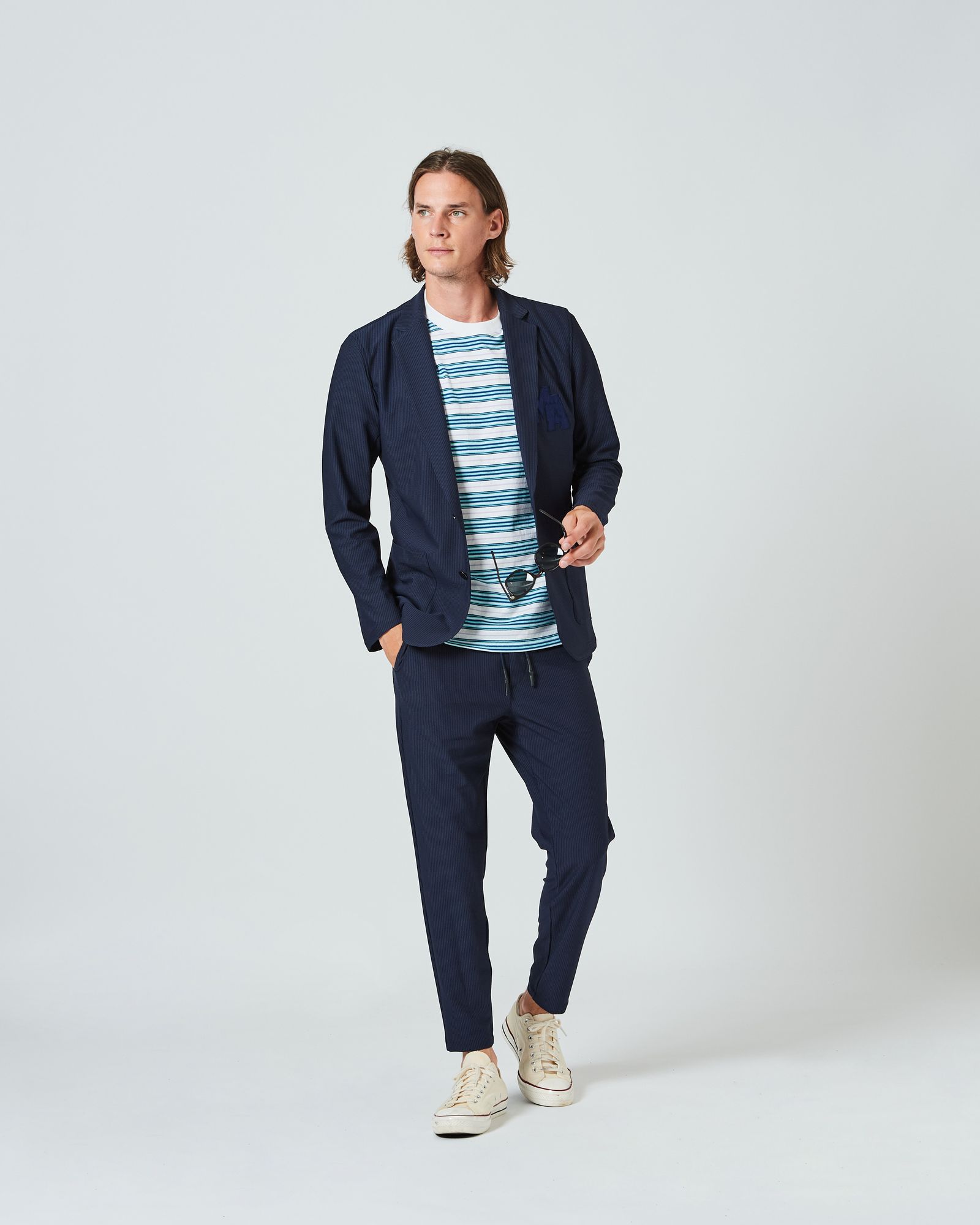 ACANTHUS x muta MARINE / muta  Stretch Seersucker Tailored JKT / シアサッカージャケット / NAVY / MA2401