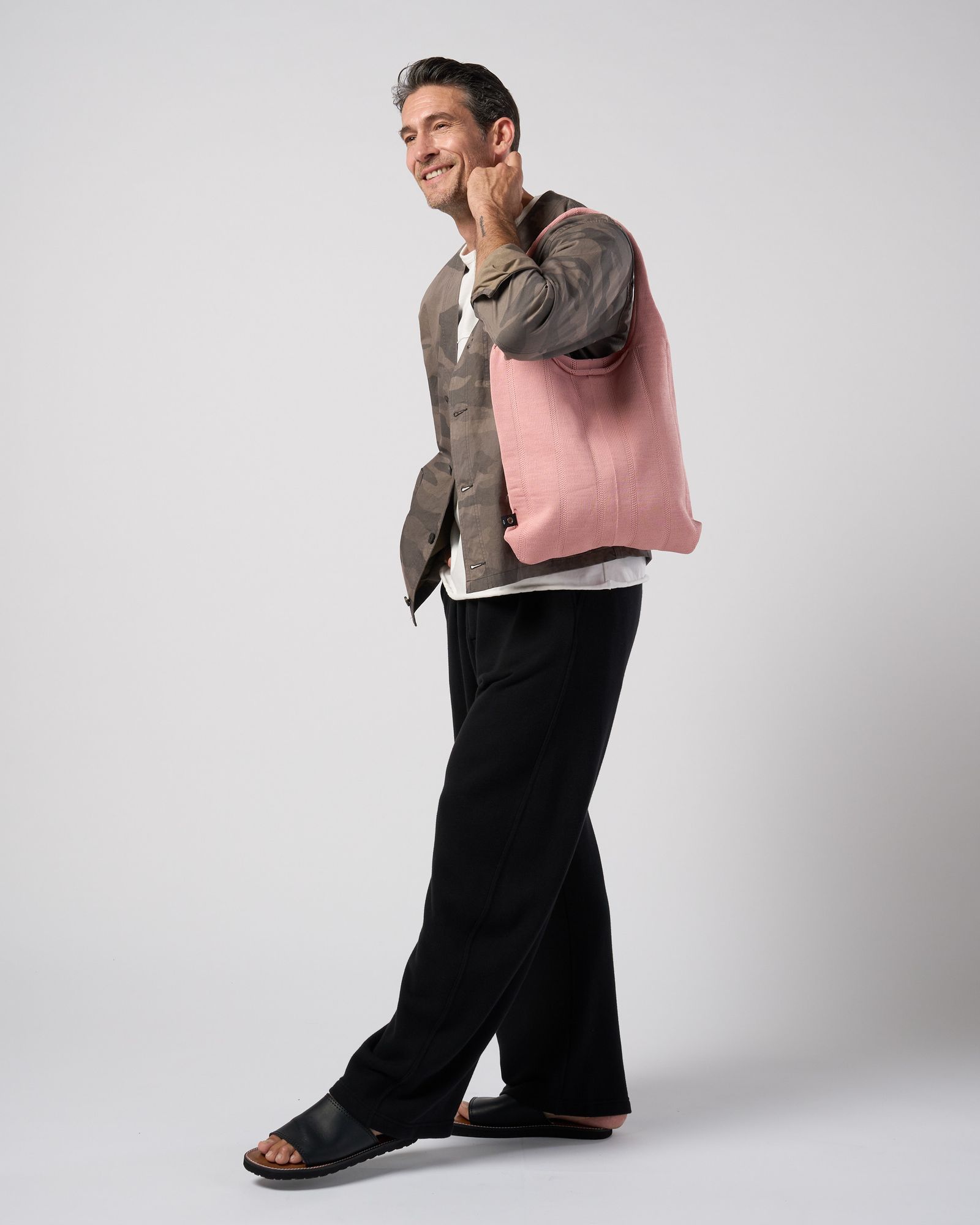 ☆先行予約☆ wjk  / ストライプニットバッグ / stripe knit bag / pink【8005 kw86k】