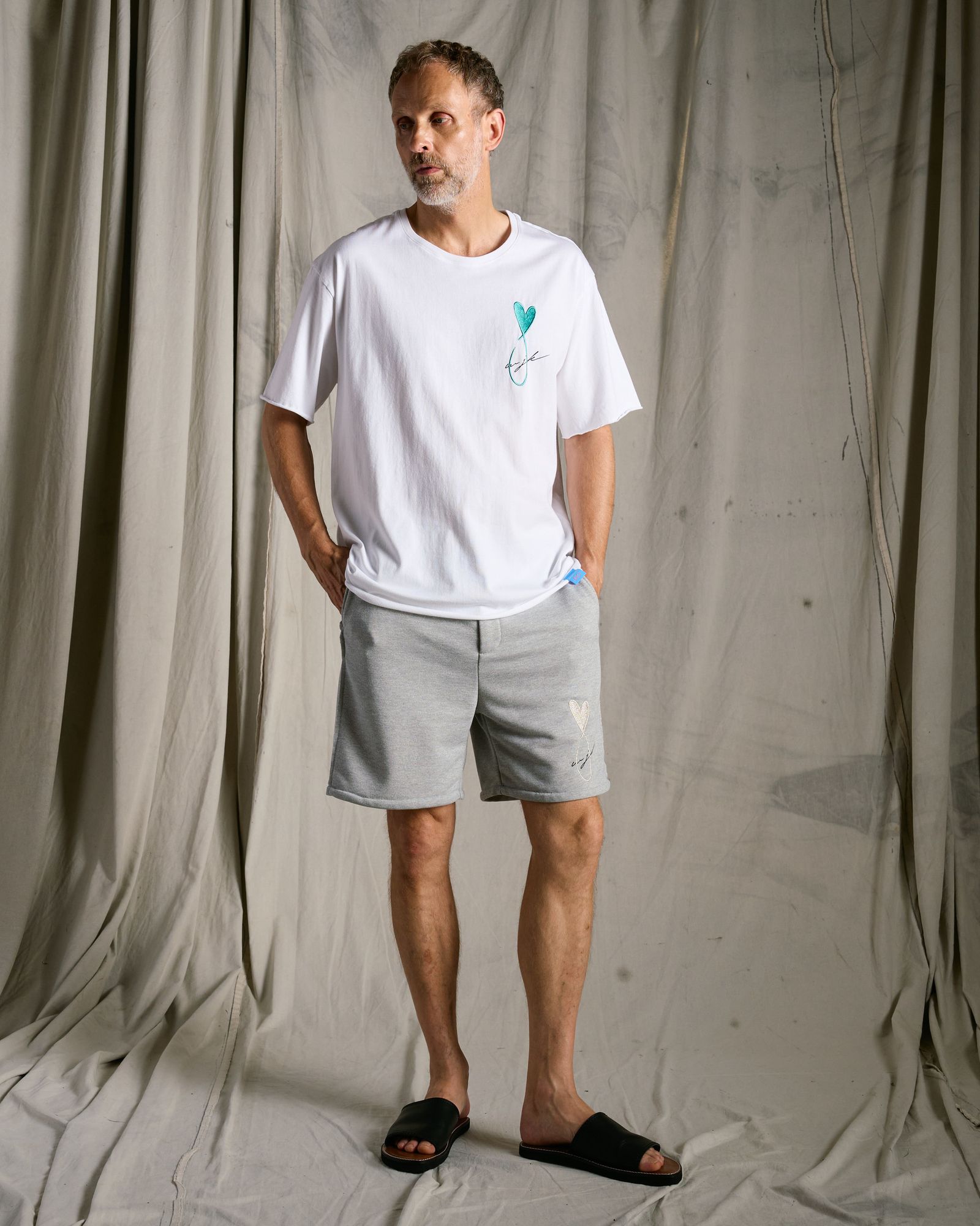☆先行予約☆Maison Honoré Paris× wjk  / ハートフィッシュ カットオフ 半袖Tシャツ / heart fish cut-off S/S / white×l.blue【710 hw01k】