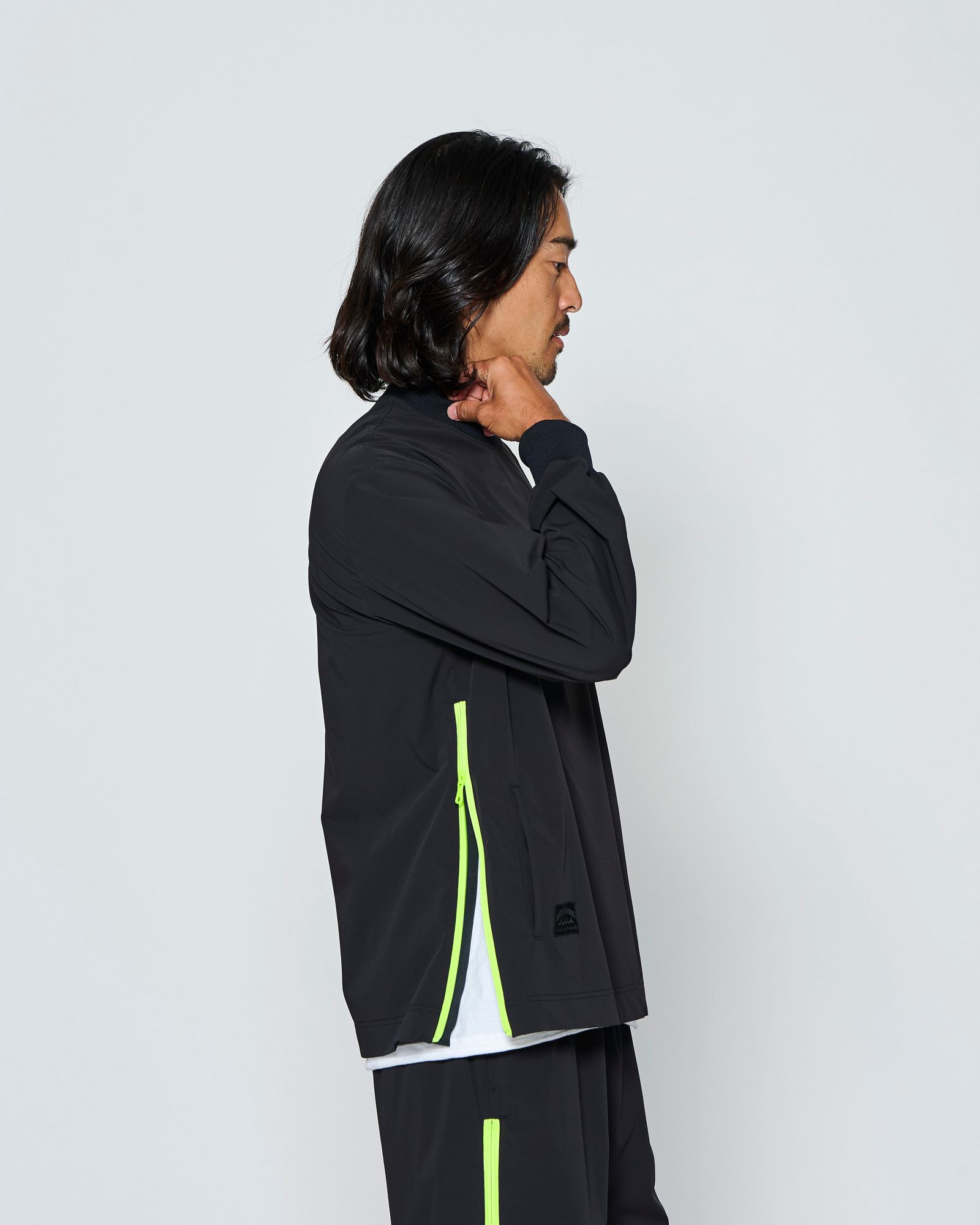 ☆先行予約☆muta MARINE × ACANTHUS  / サイドジップ長袖モックネックTシャツ /  Side Zip L/S Mock Top / BLACK【MA2706】
