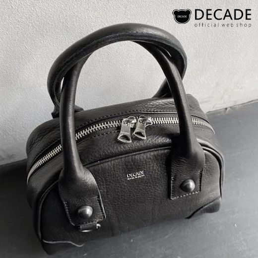 オイルドカウレザー・ミニミニボストンショルダートート / Oiled Cow Leather Mini mini Sholder BOSTON TOTE / B-BLACK [DCD-01315S]
