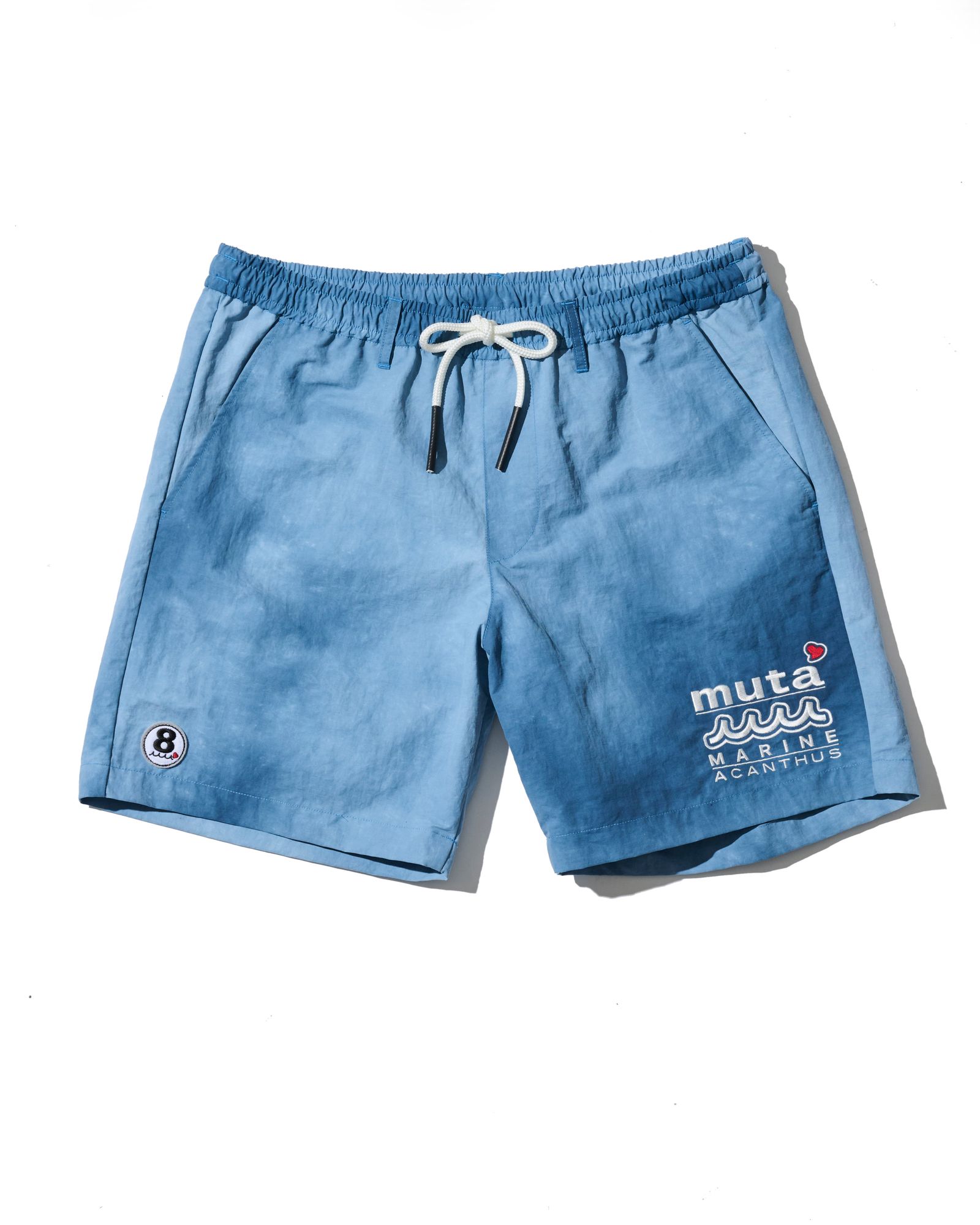 ☆先行予約☆muta MARINE × ACANTHUS  / Wネームロゴショーツ /  W-name logo S/S shorts / BLUE 【MA2729】