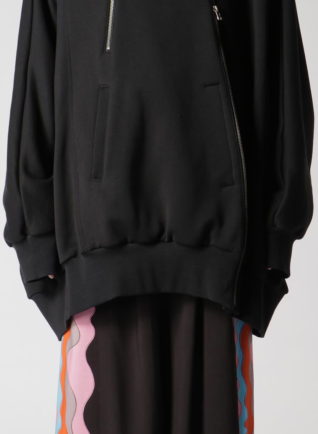 HEAVY LINING DOUBLE ZIPPER HOODIE / BLACK [GJ-T19-032-2]