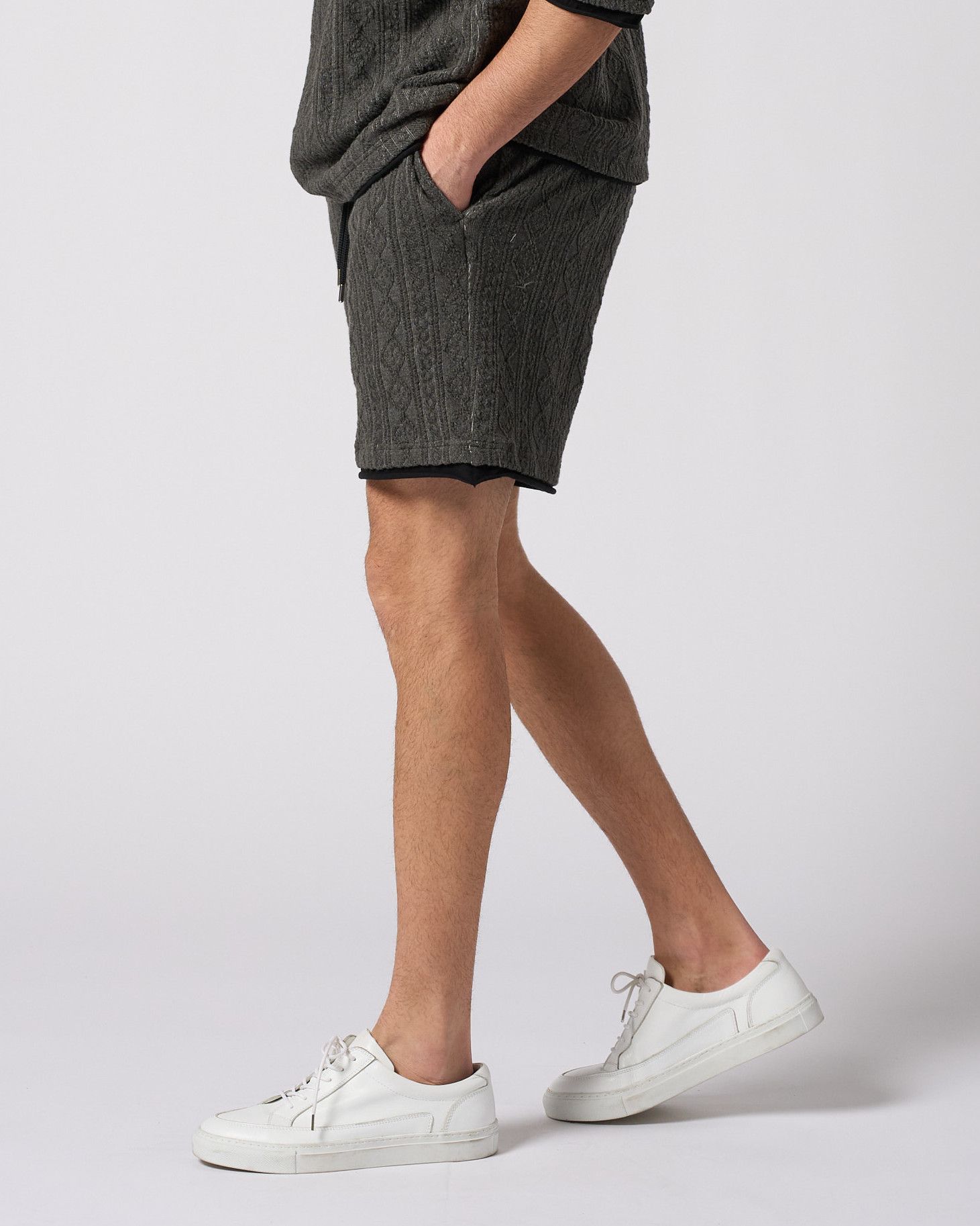 ☆先行予約☆ ジャガードサマーニットショーツ /  jacquard summer knit shorts / BLACK [5401 kc01i]