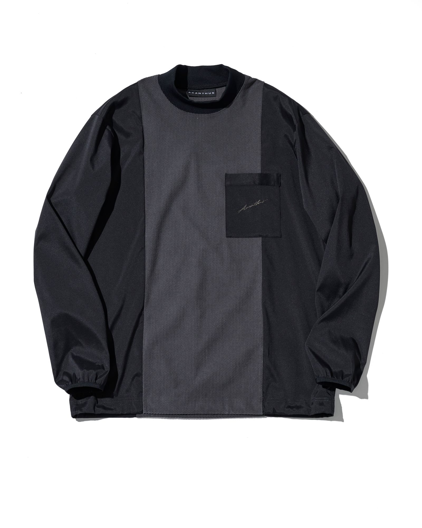 ☆先行予約☆  モックネックL/Sトップ / Split Mockneck L/S Top / CHARCOAL(BODY) BLACK(ARM)【CT2609】