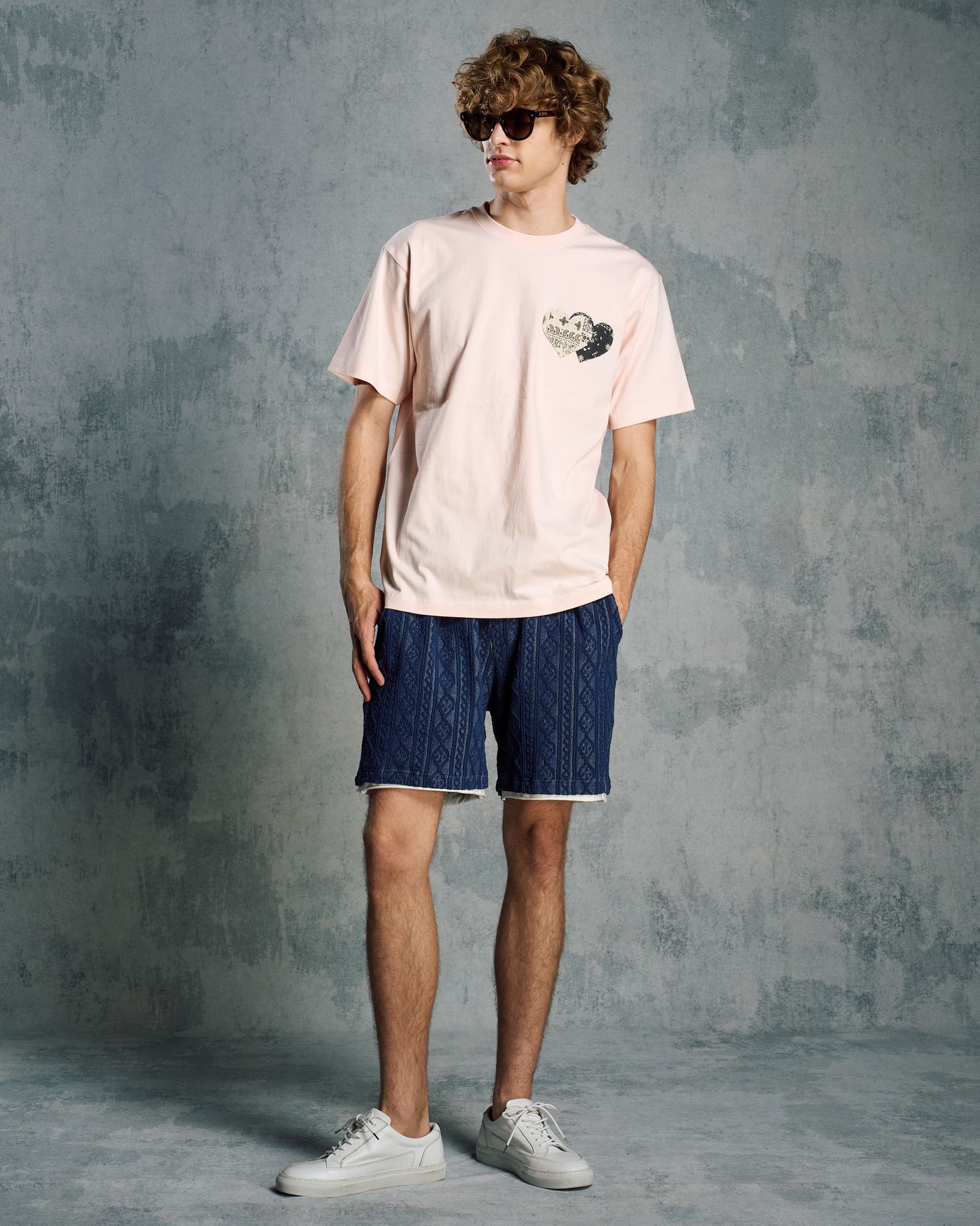 ☆先行予約☆ ジャガードサマーニットショーツ /  jacquard summer knit shorts / NAVY [5401 kc01i]