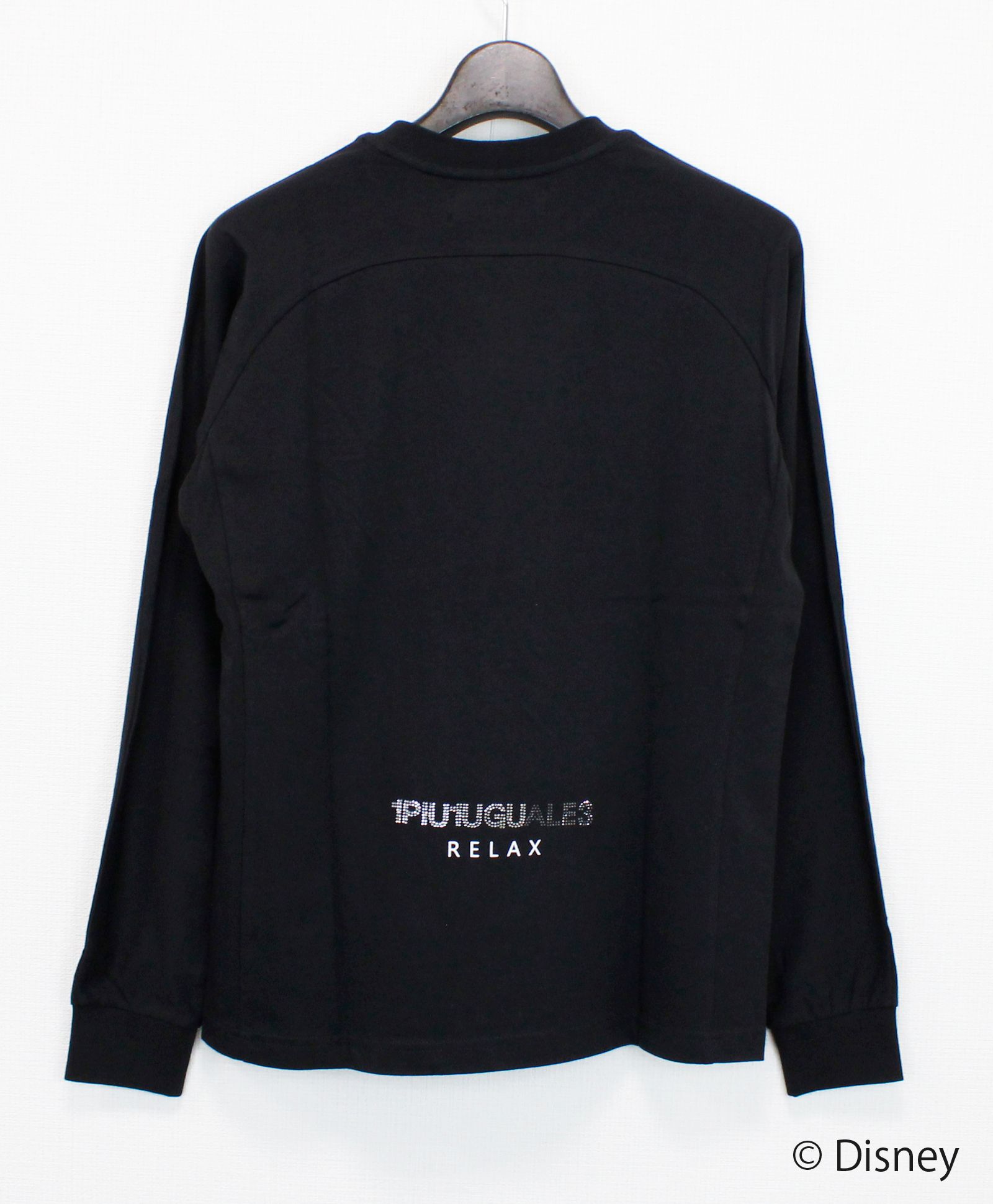 【ミッキーマウス】グラデーションラインストーンロングTシャツ / ブラック【UST-25142】