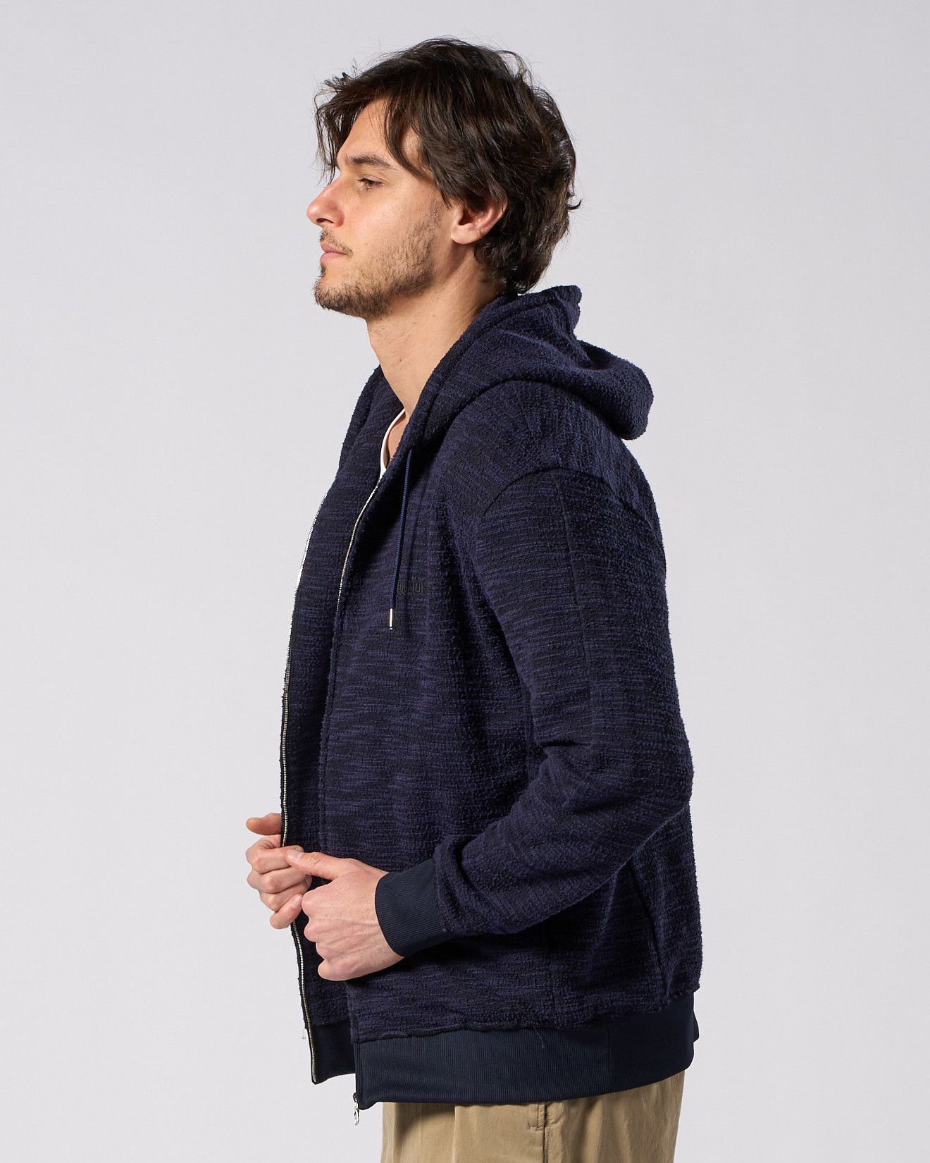 ☆先行予約☆ muta × wjk  / ニットジャガード リラックス パーカー / knit jacquard relax parker / NAVY [204 mw02i]