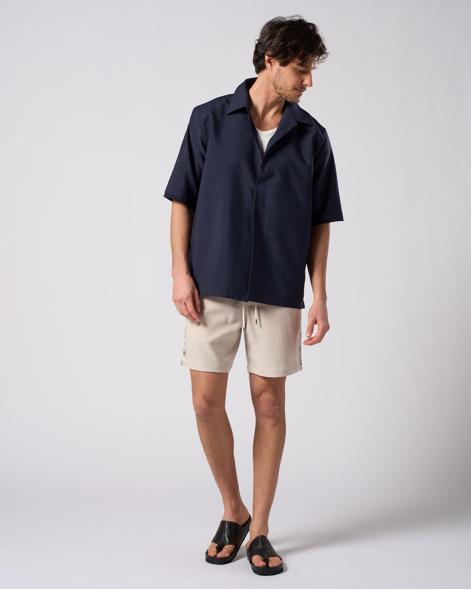 ☆先行予約☆ スキッパー シャツハーフスリーブシャツ /  skipper shirt H/S / NAVY [4907 pe49i]