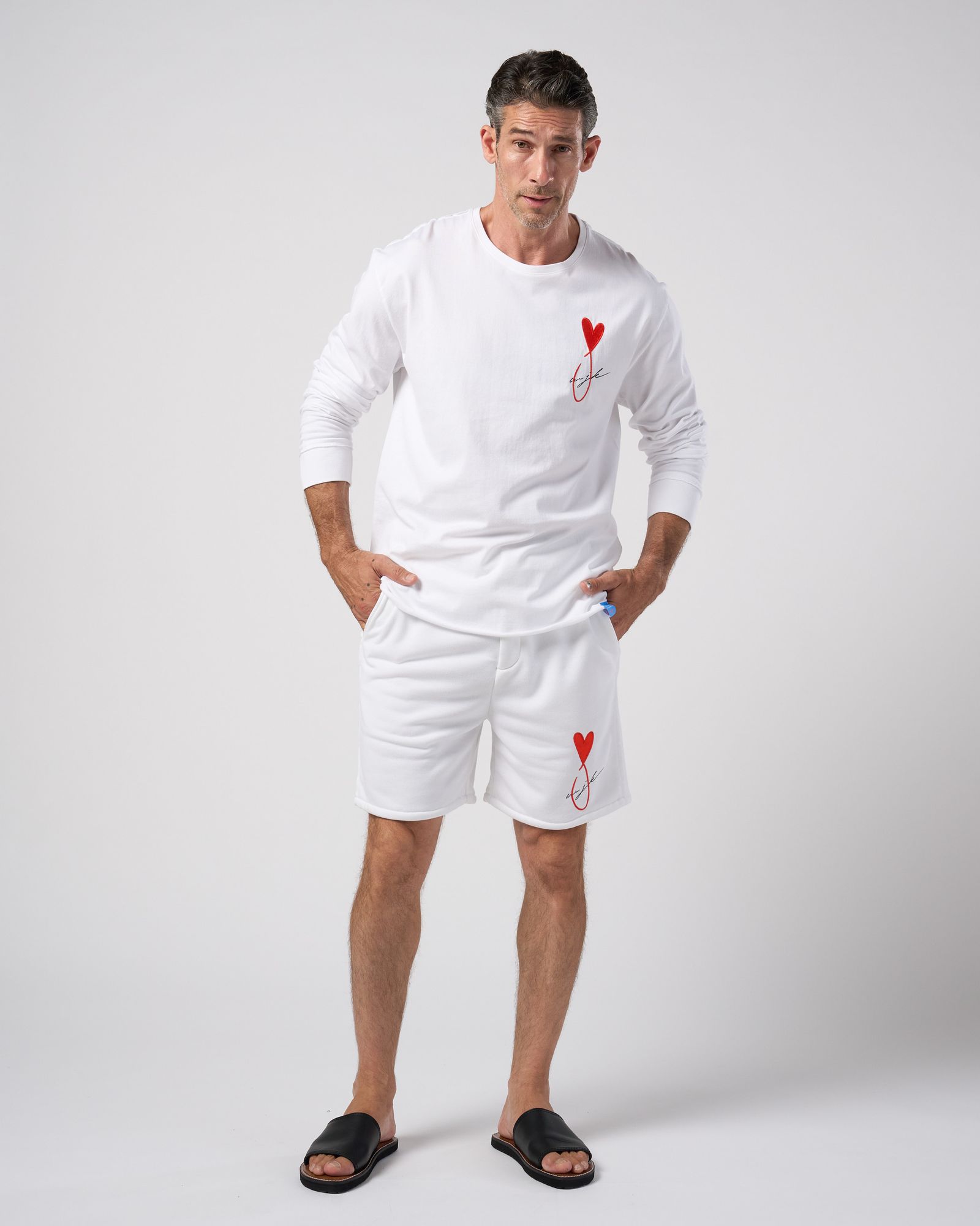 ☆先行予約☆Maison Honoré Paris× wjk  / ハートフィッシュ カットオフ 長袖Tシャツ / heart fish cut-off L/S / white×red【711 hw01k】