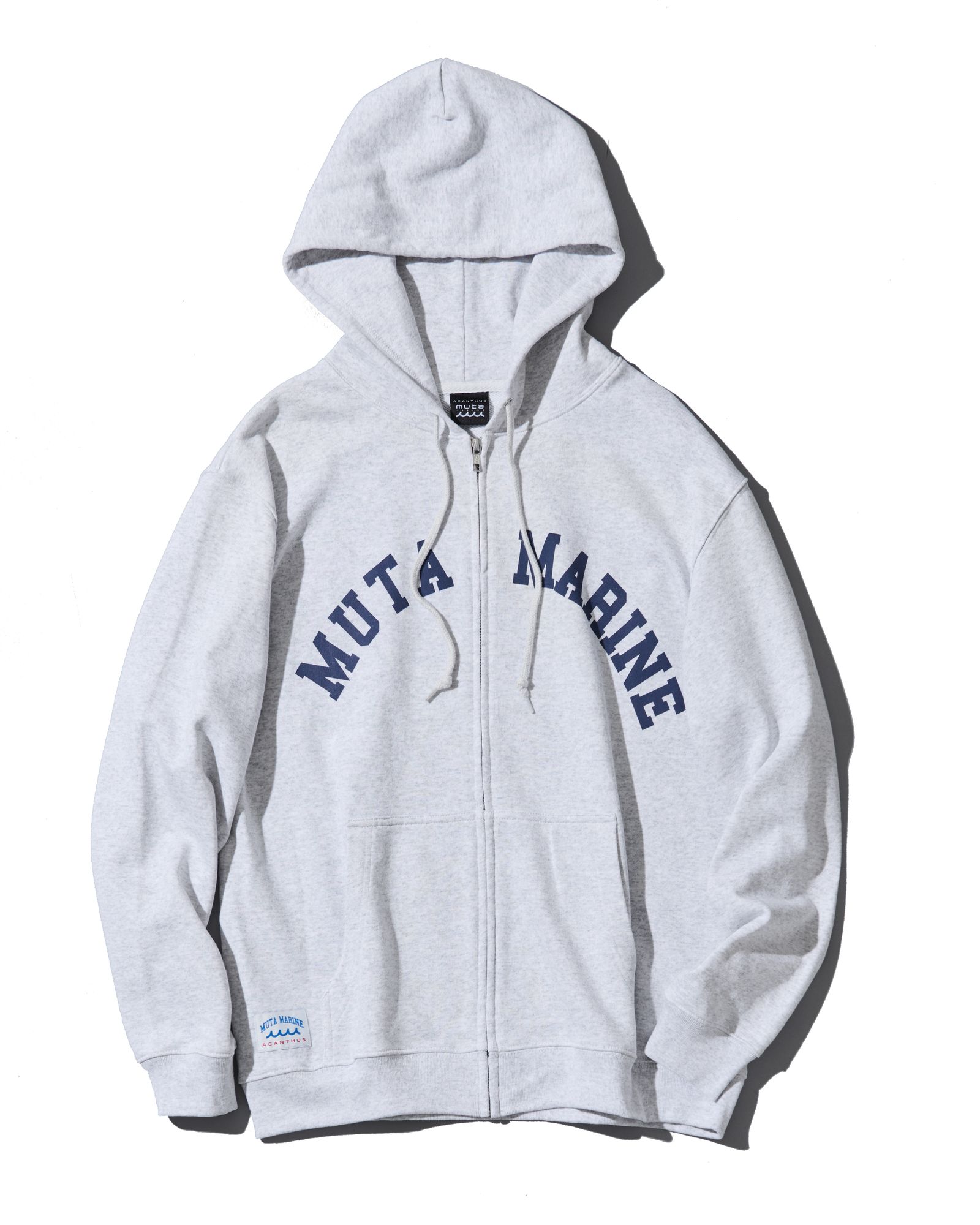 ☆先行予約☆muta MARINE × ACANTHUS  / アーチロゴ スウェットジップフーディー / パーカー / Arc Logo Zip Up Hooded Sweatshirt / ASH GREY【MA2610】