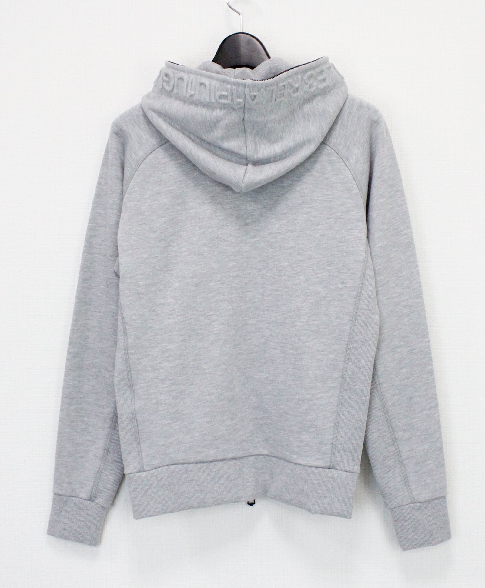 HOOD EMBOSSED LOGO HOODIE / エンボスロゴ ジップパーカー / グレー【USO-26083】