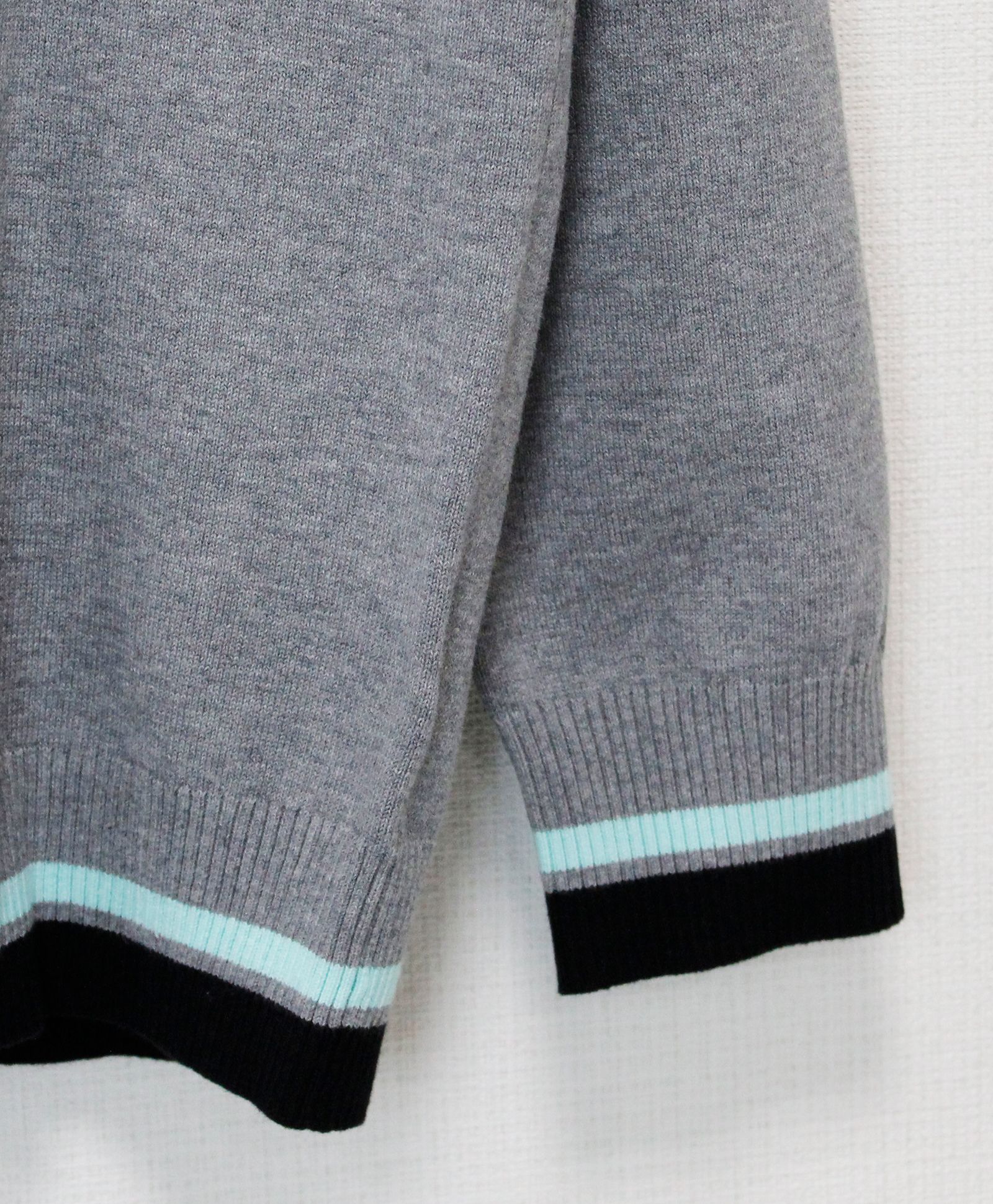 バイカラー クルーネックセーター / アンカースマイルコットンニット / グレー [MMTK-446446]