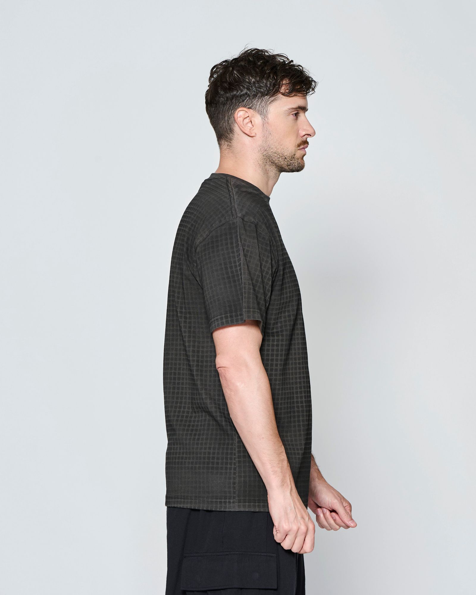 ☆先行予約☆ グリッドプリント Tシャツ  /  Grid Print Tee / CHARCOAL【CT2704】