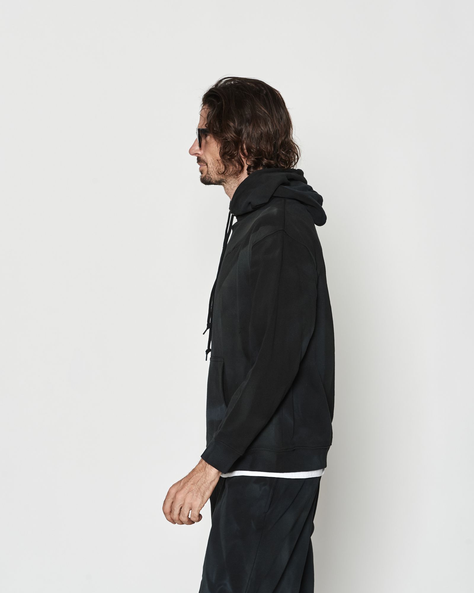 ☆先行予約☆ エイジングダイ スウェットフーディー / パーカー / Aging Dye Hooded Sweatshirt / BLACK【HJ2602】