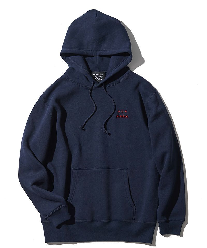⭐︎先行予約⭐︎ mutaMARINE x ACANTHUS / muta Wave Splash Logo Hooded Sweatshirt / パーカー / NAVY 【MA2671】