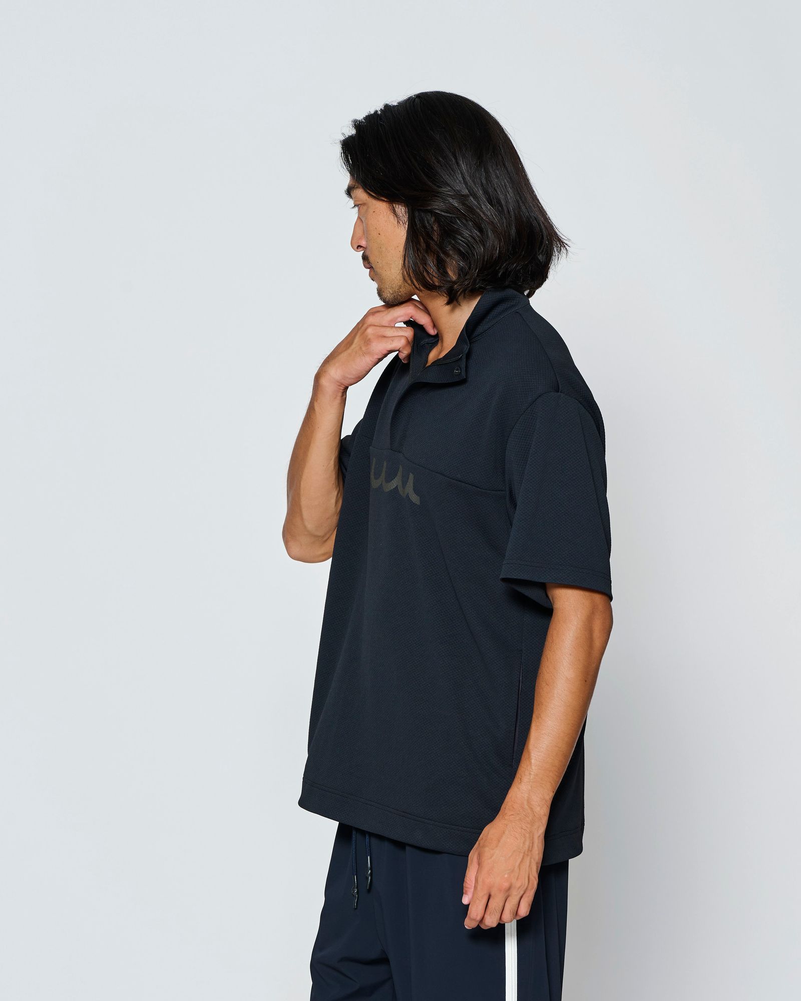 ☆先行予約☆muta MARINE × ACANTHUS  / スタンドカラーS/Sトップ /  Stand Collor S/S Top / BLACK【MA2709】