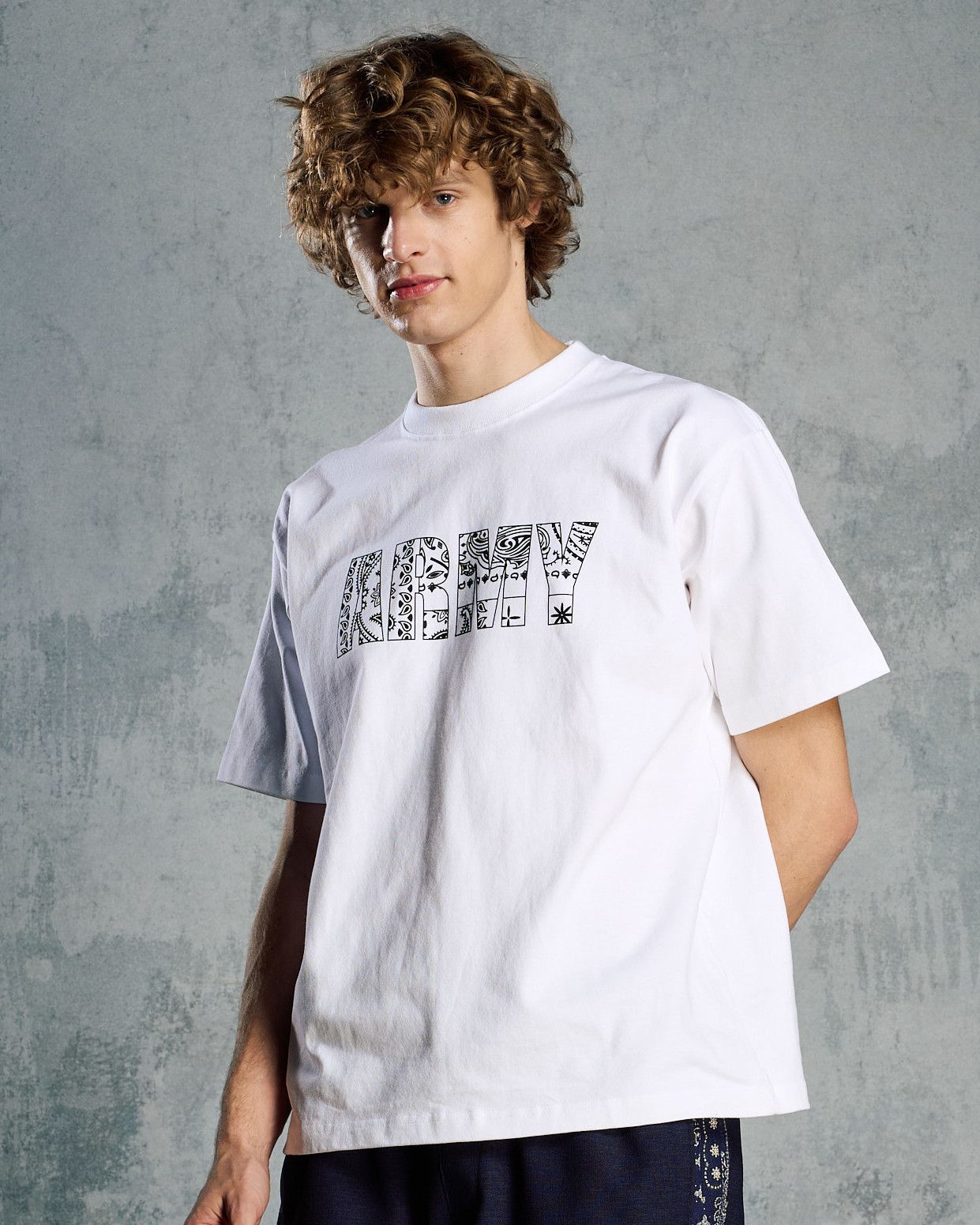 ☆先行予約☆ バンダナパネル アーミー Tシャツ /  bandana panel ARMY T / WHITE [7404 cj53i]