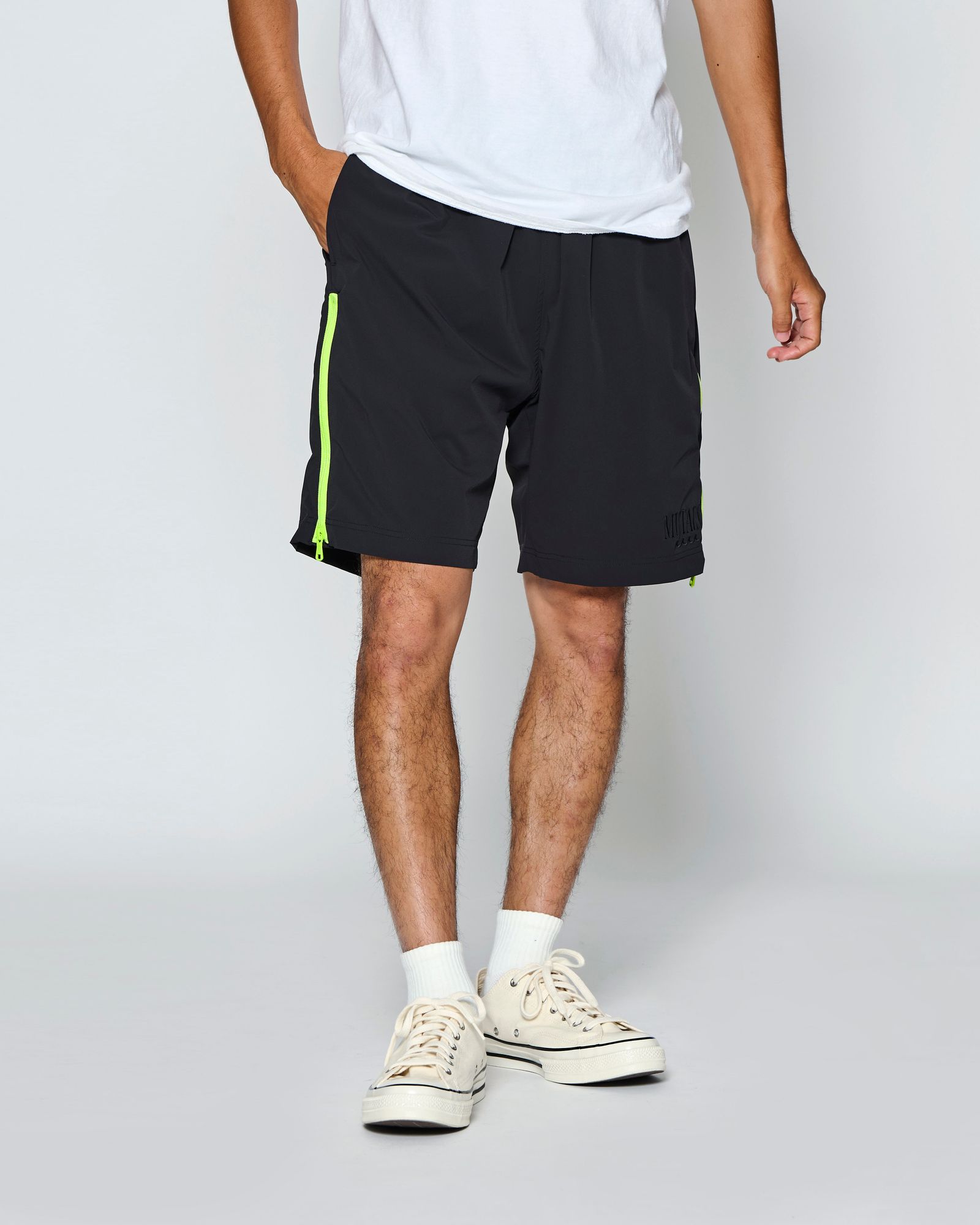 ☆先行予約☆muta MARINE × ACANTHUS  / サイドジップショーツ /  Side Zip Shorts / BLACK【MA2707】