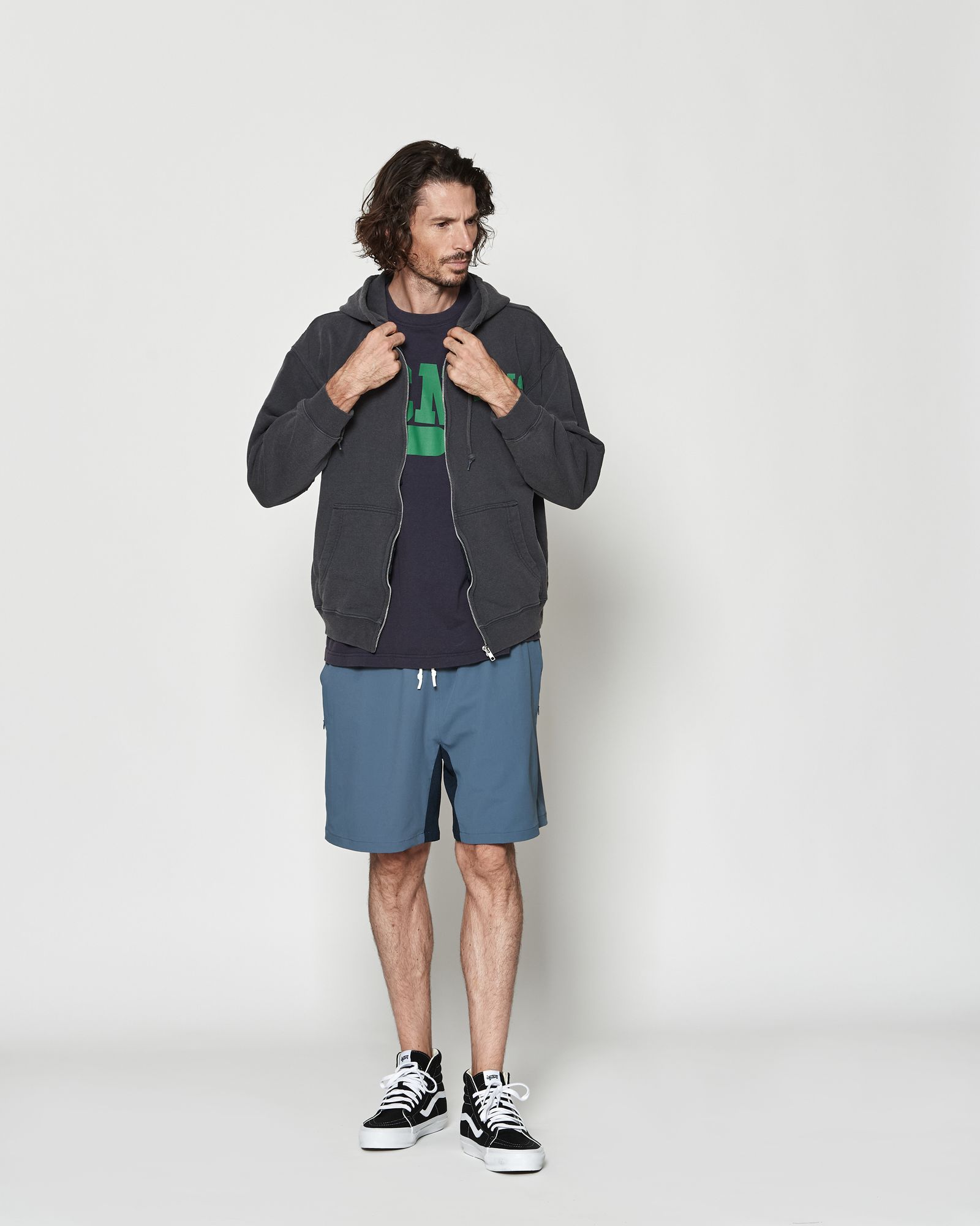 ☆先行予約☆ エイジングカレッジロゴ スウェットジップフーディー / パーカー / Aging College Logo Zip Up Hooded Sweatshirt / NAVY【HJ2601】