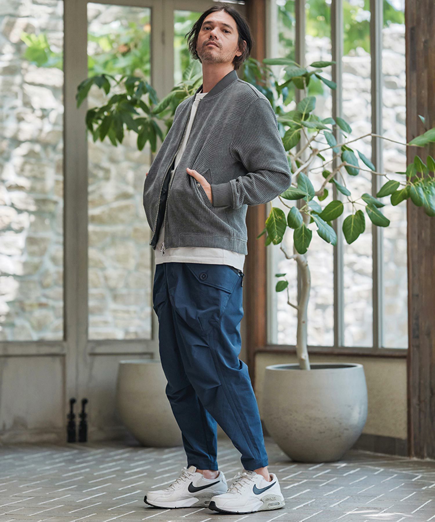 カットMA-1 / ワッフルリブブルゾン / グレー【531037】