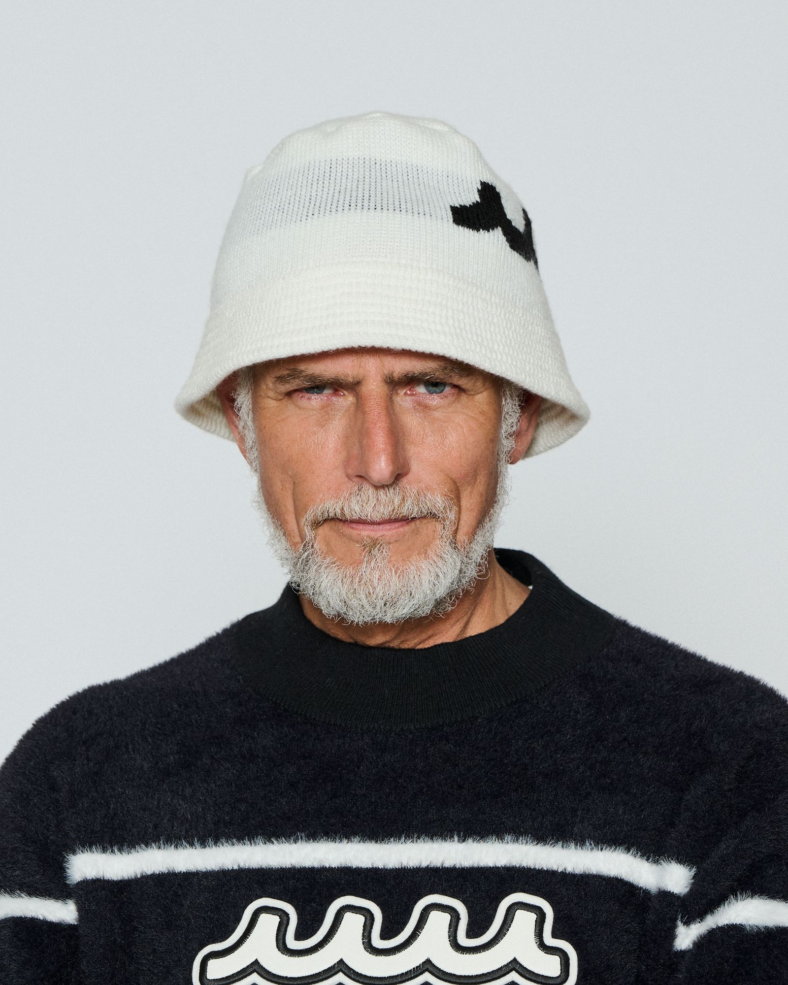 ☆先行予約☆ muta MARINE × ACANTHUS / ニットバケットハット / Wave Logo Knit Bucket Hat / WHITE 【MA2665】