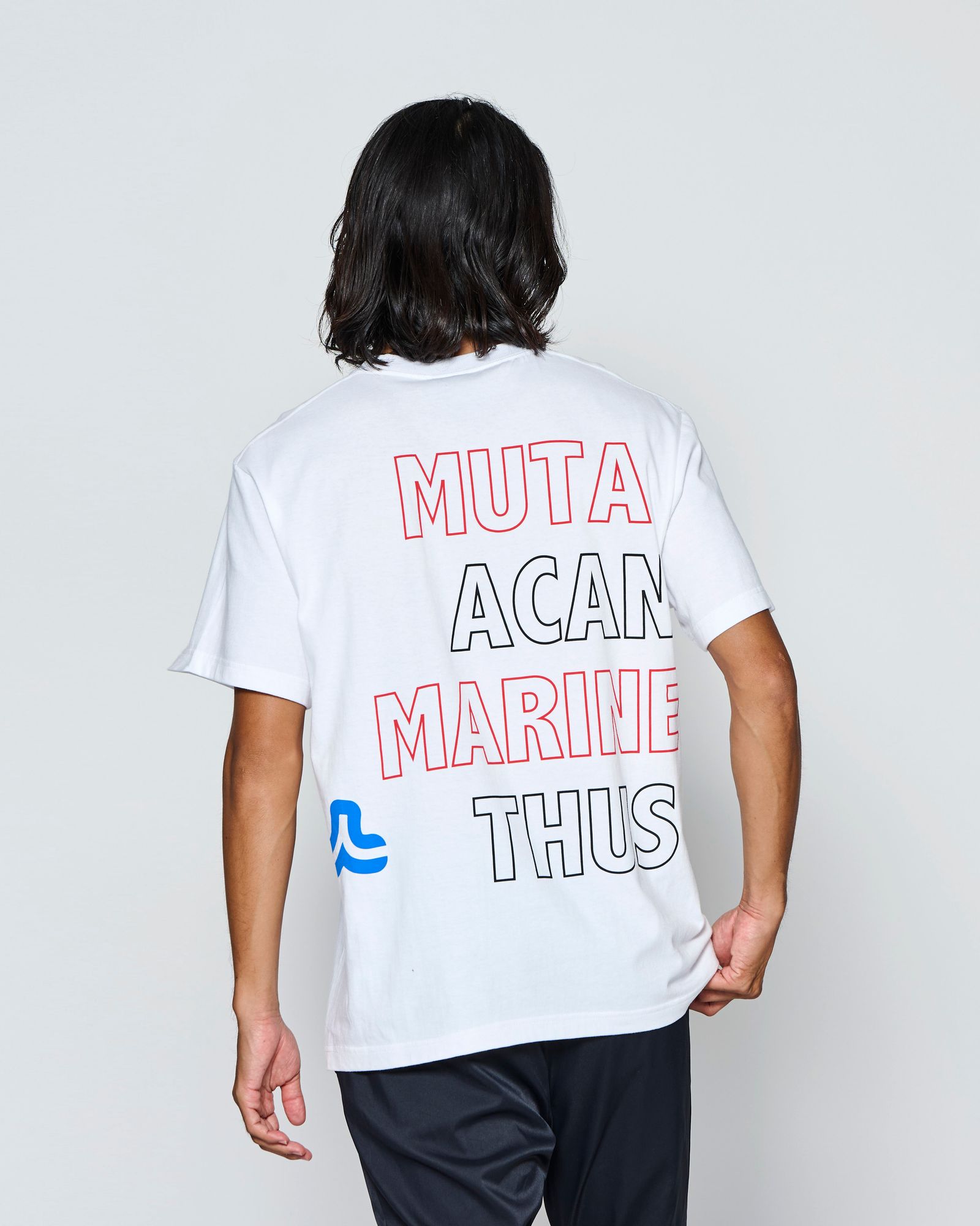 ☆先行予約☆muta MARINE × ACANTHUS  / マルチプリントTシャツ /  Multi Print Tee / WHITE【MA2715】