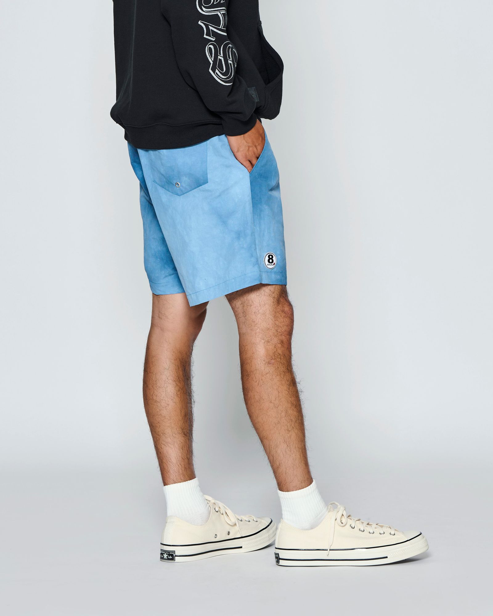 ☆先行予約☆muta MARINE × ACANTHUS  / Wネームロゴショーツ /  W-name logo S/S shorts / BLUE 【MA2729】