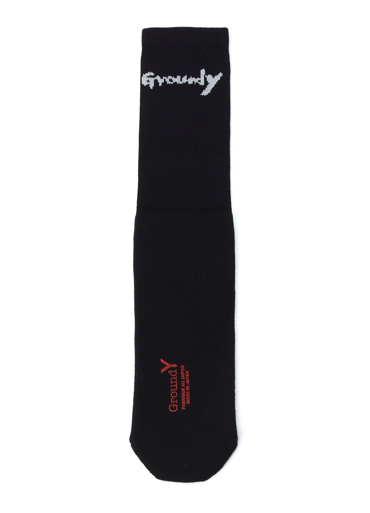 WOOL COTTON Ground Y LOGO TUBE SOCKS / ロゴチューブソックス / ブラック [GL-M02-053-2-02]