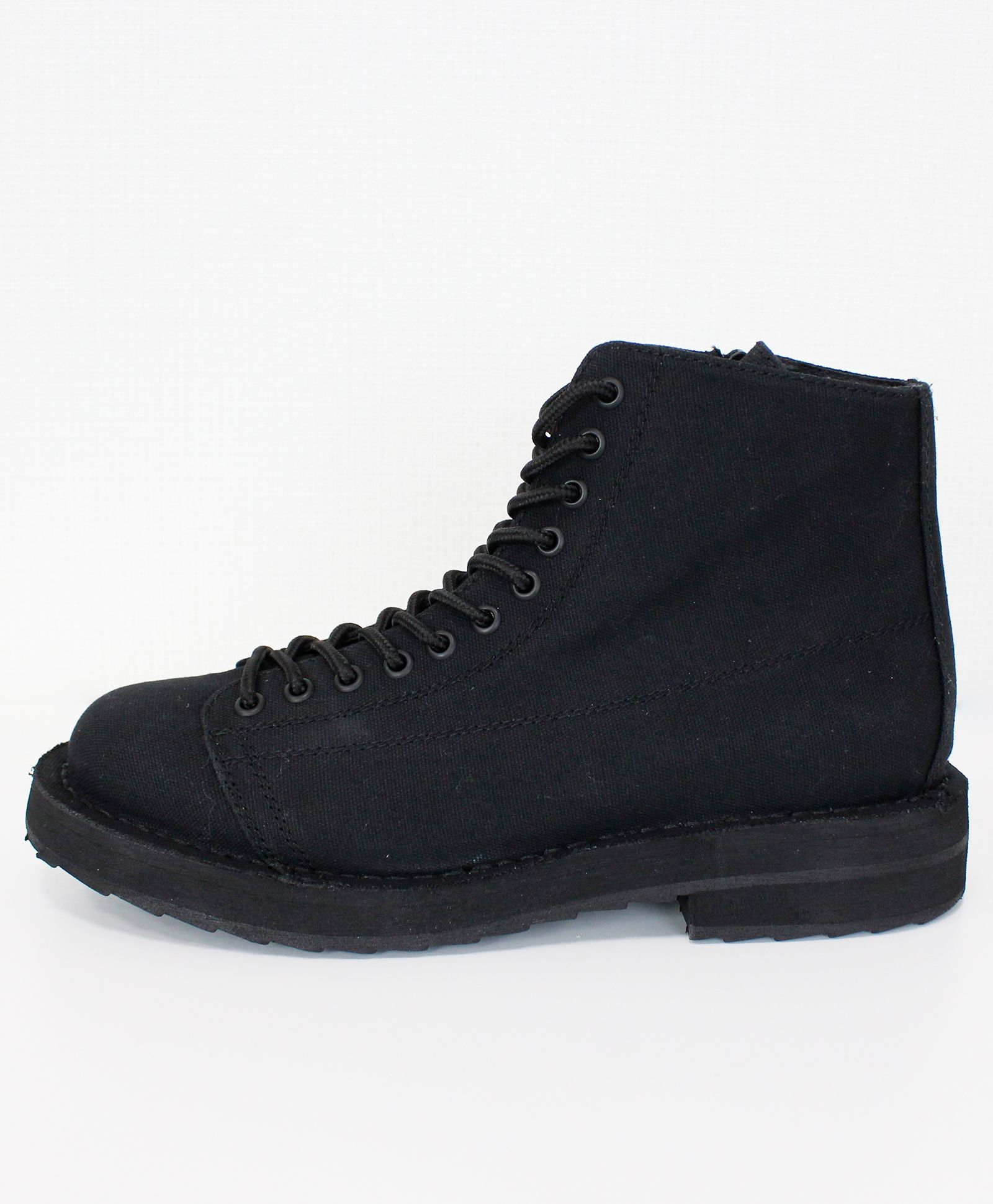 COTTON CANVAS LACE-UP BIKER BOOTS / コットンキャンバス レースアップ バイカーブーツ / BLACK [GA-E01-060-1]