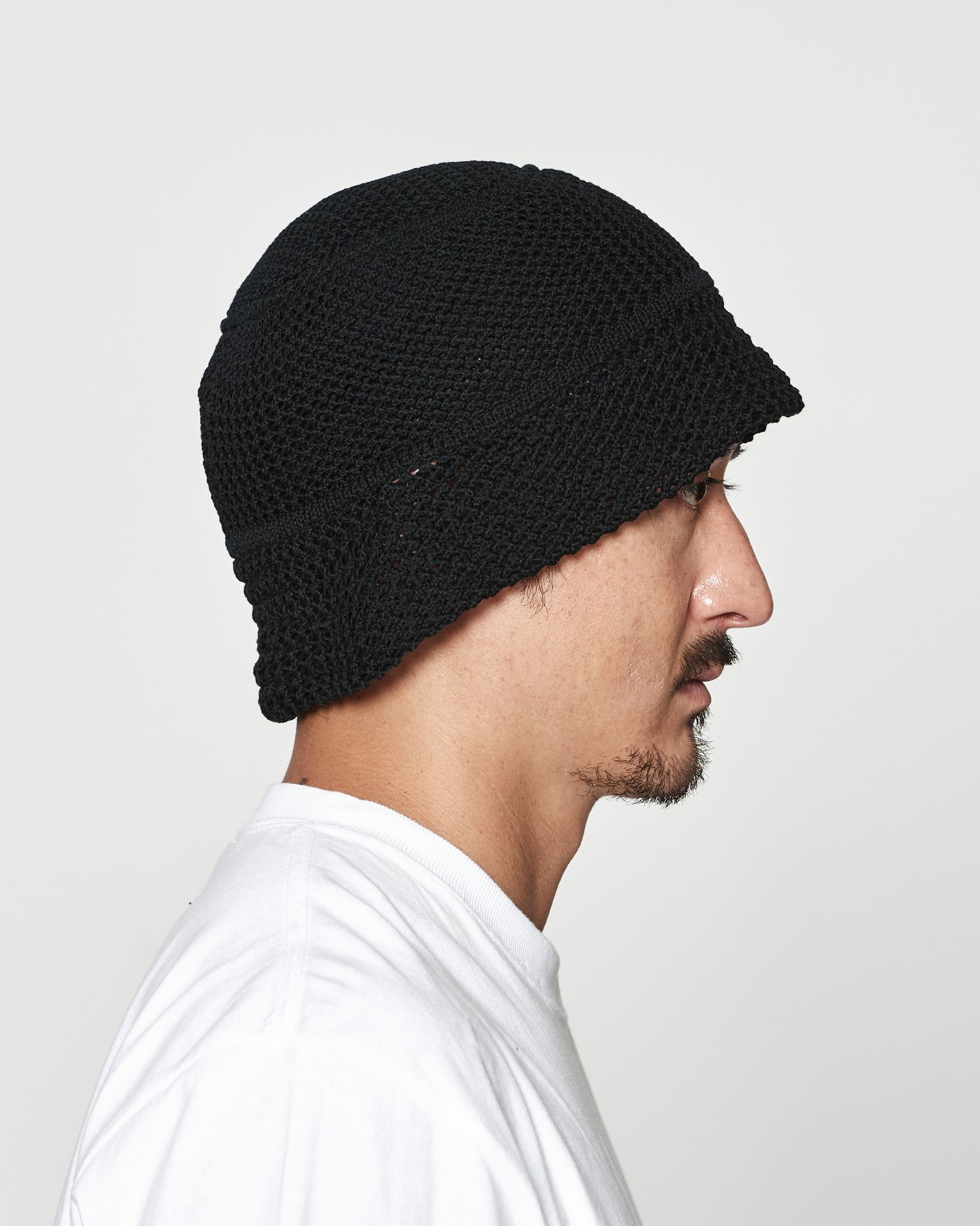 ☆先行予約☆muta MARINE × ACANTHUS  / メッシュニットバケットハット / Mesh Knit Bucket Hat / BLACK 【MA2624】