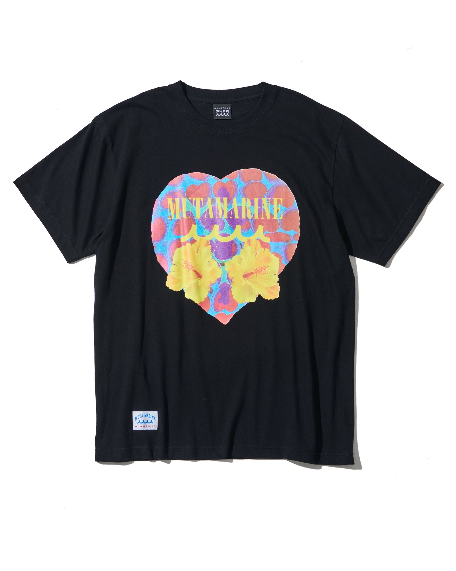 ☆先行予約☆muta MARINE × ACANTHUS  / ハートハイビスカスTシャツTシャツ / Heart Hibiscus Tee / BLACK 【MA2616】