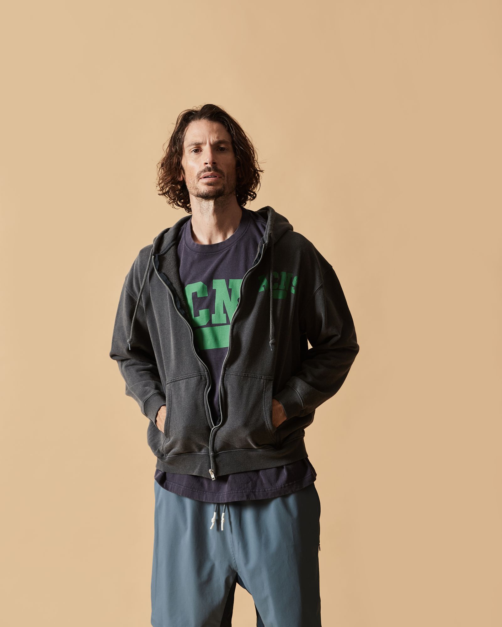 ☆先行予約☆ エイジングカレッジロゴ スウェットジップフーディー / パーカー / Aging College Logo Zip Up Hooded Sweatshirt / NAVY【HJ2601】
