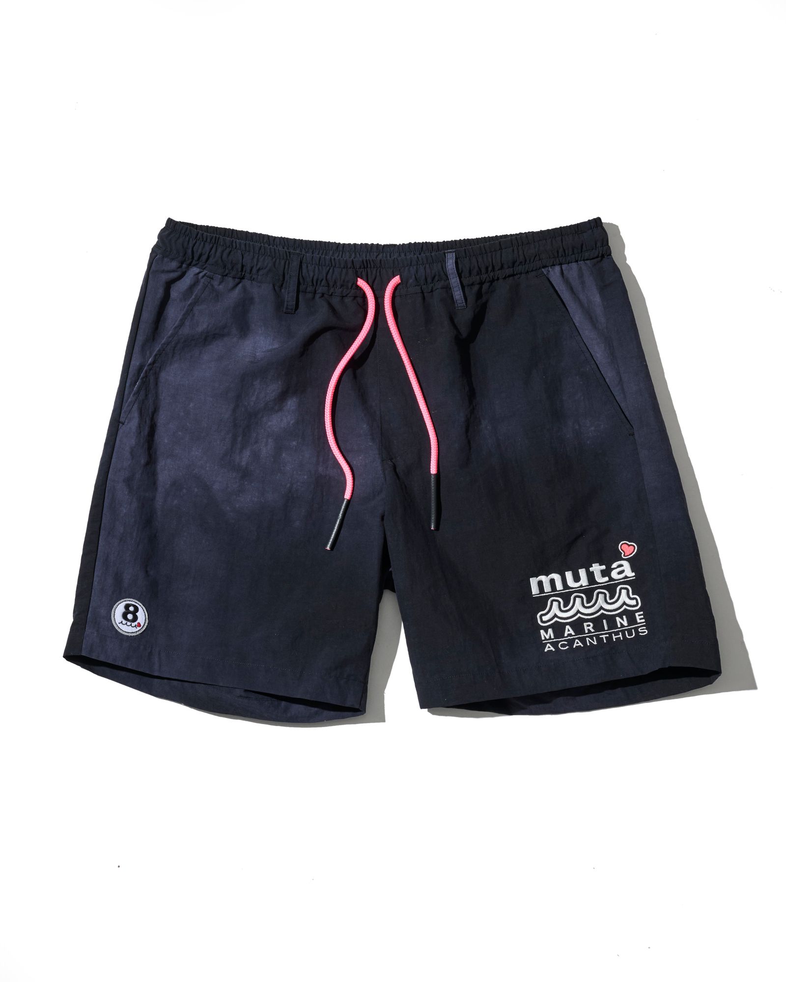 ☆先行予約☆muta MARINE × ACANTHUS  / Wネームロゴショーツ /  W-name logo S/S shorts / BLACK【MA2729】