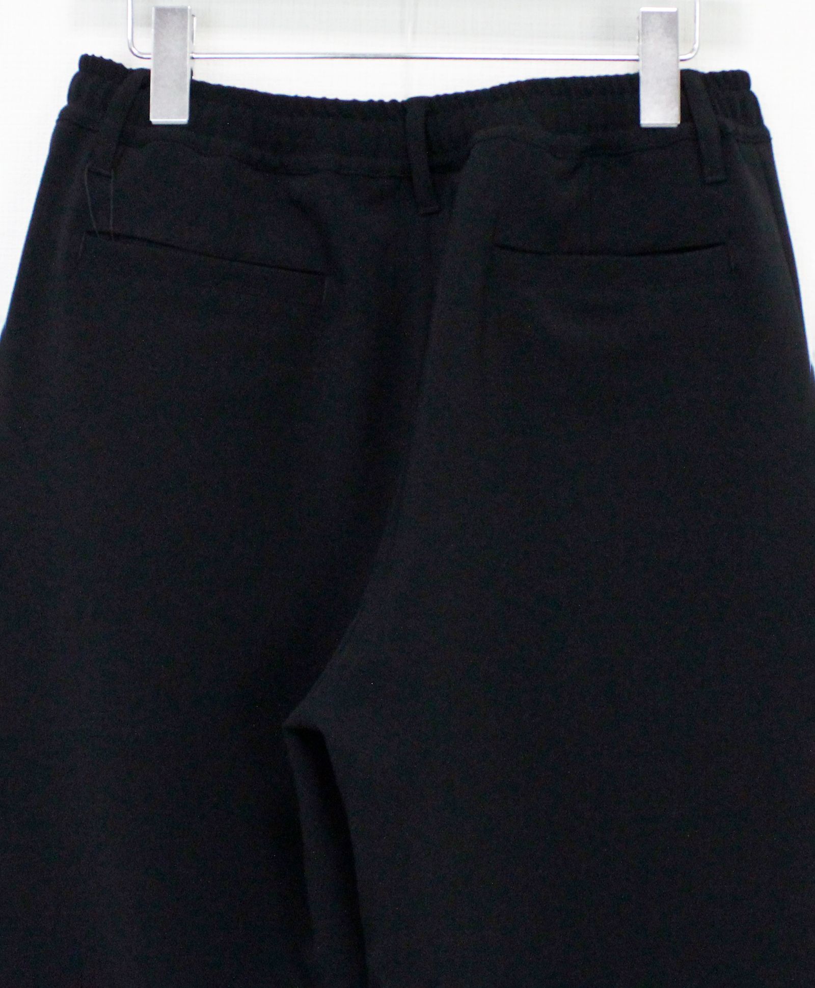 梳毛トップ調ダブルクロス リラックスワイドパンツ / ブラック [66004]