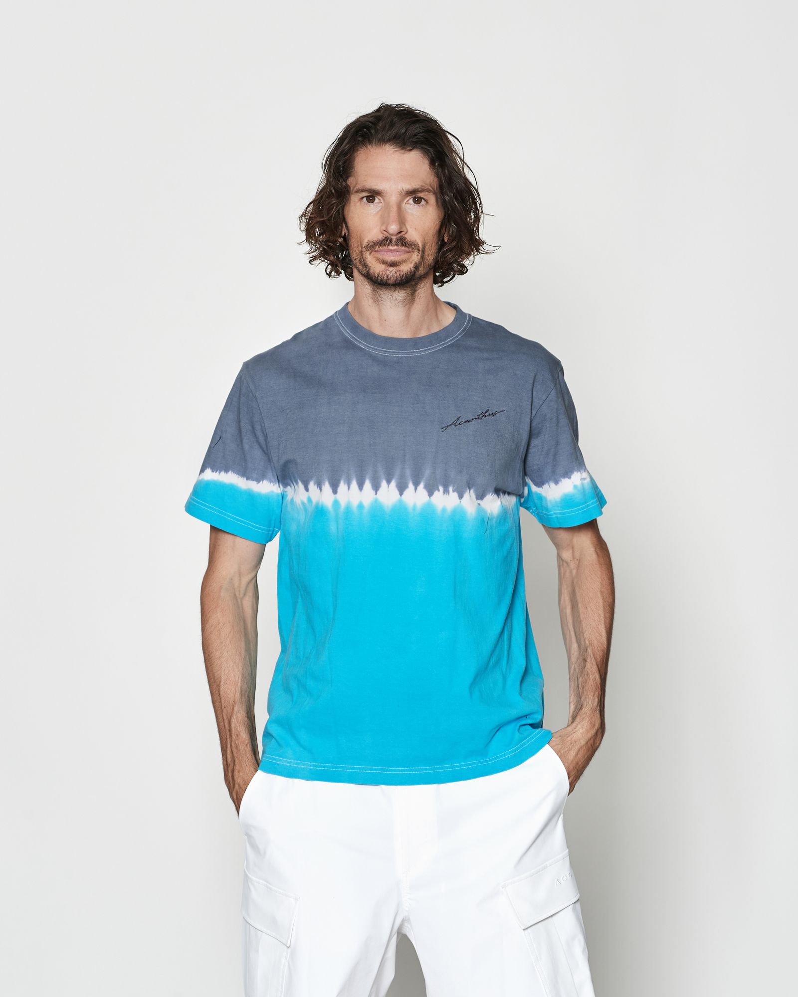 ☆先行予約☆ タイダイTシャツ  /  Contrast Tie-dye Tee / GREY BLUE【CT2604】