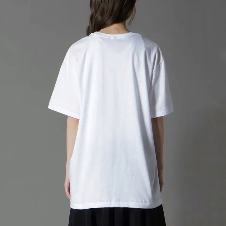 COTTON JERSEY SNAKE GRAPHIC T-SHIRT / WHITE [GL-T71-070-1-03]